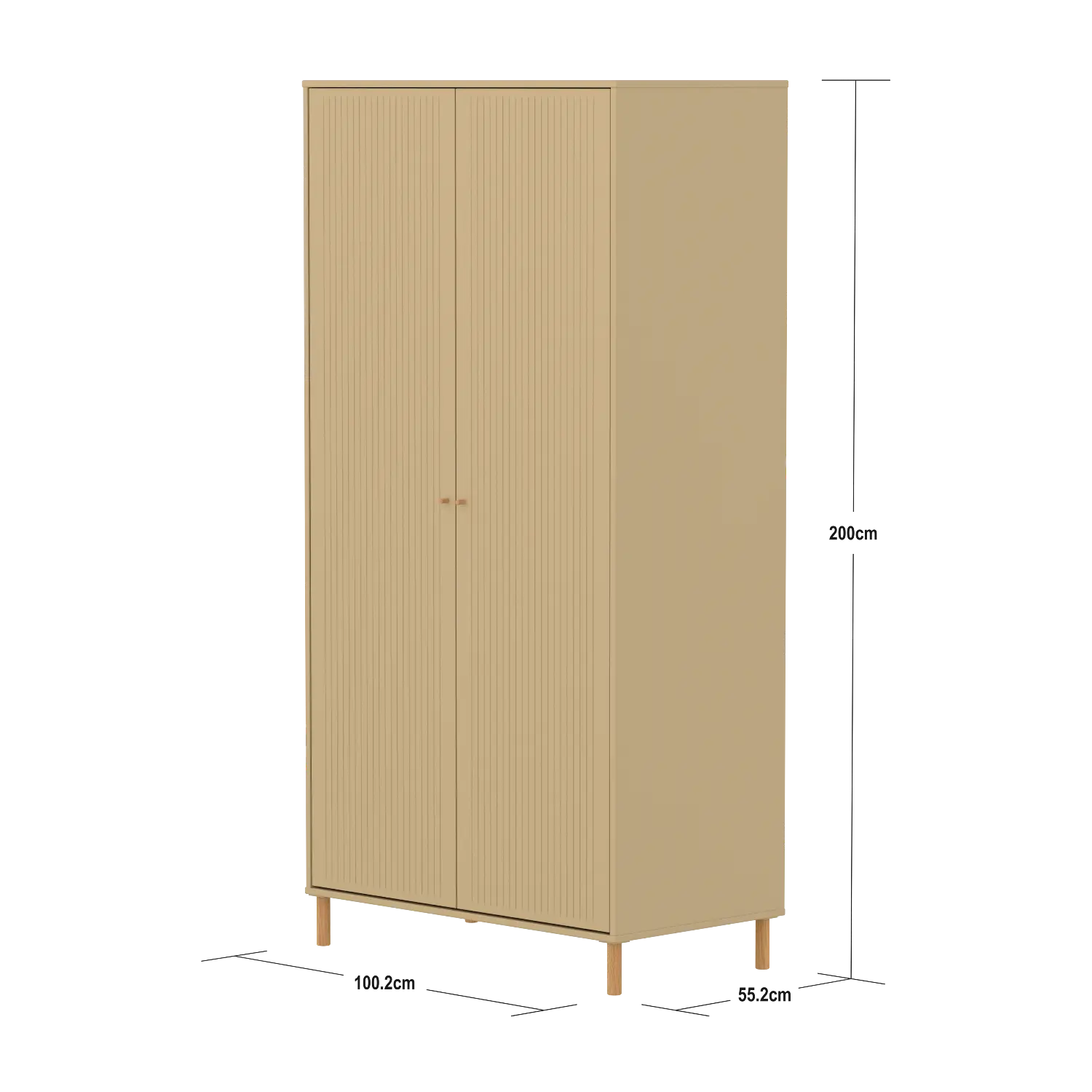 SAGA Wardrobe, 2 door, Sand with grooves - Image 10
