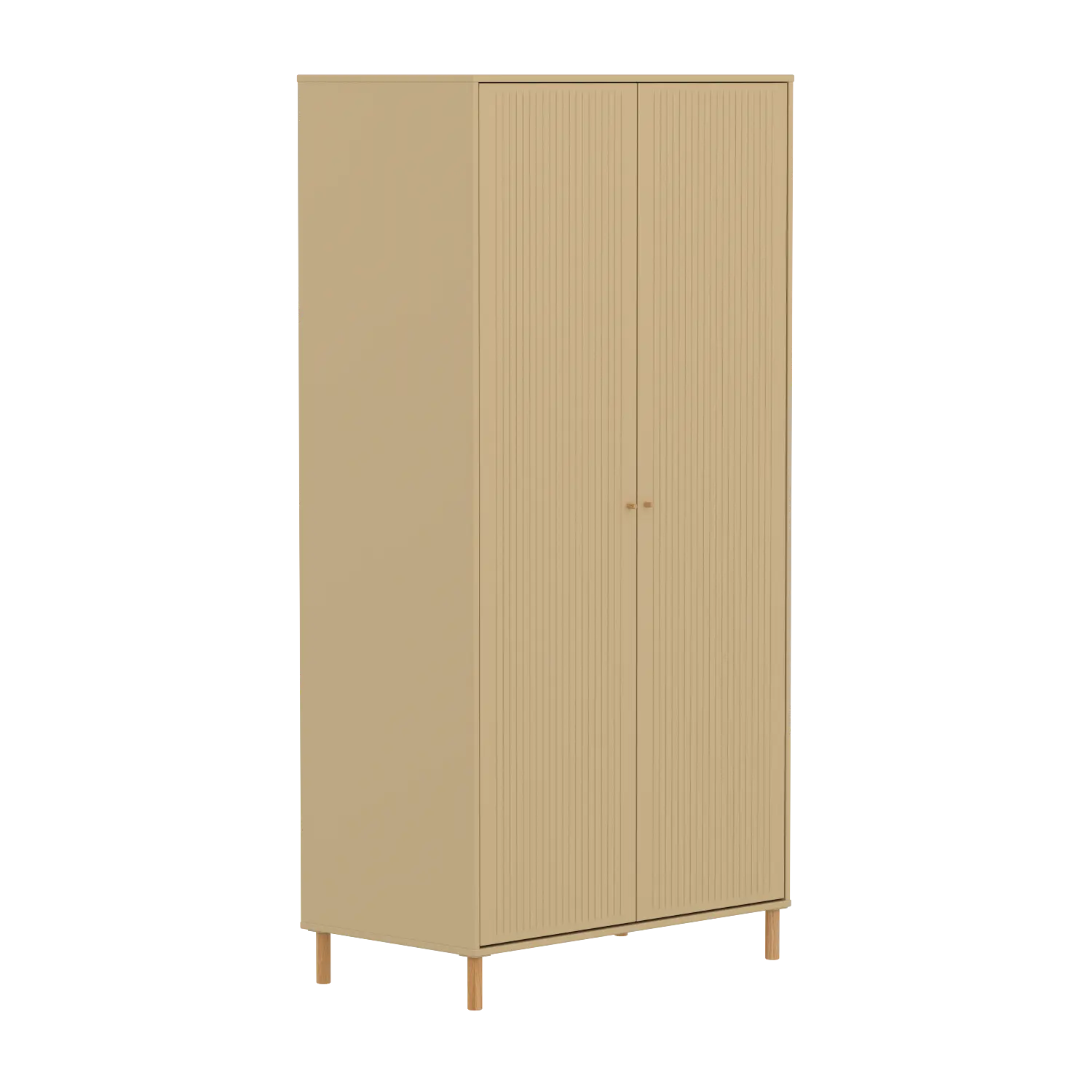 SAGA Wardrobe, 2 door, Sand with grooves - Image 3