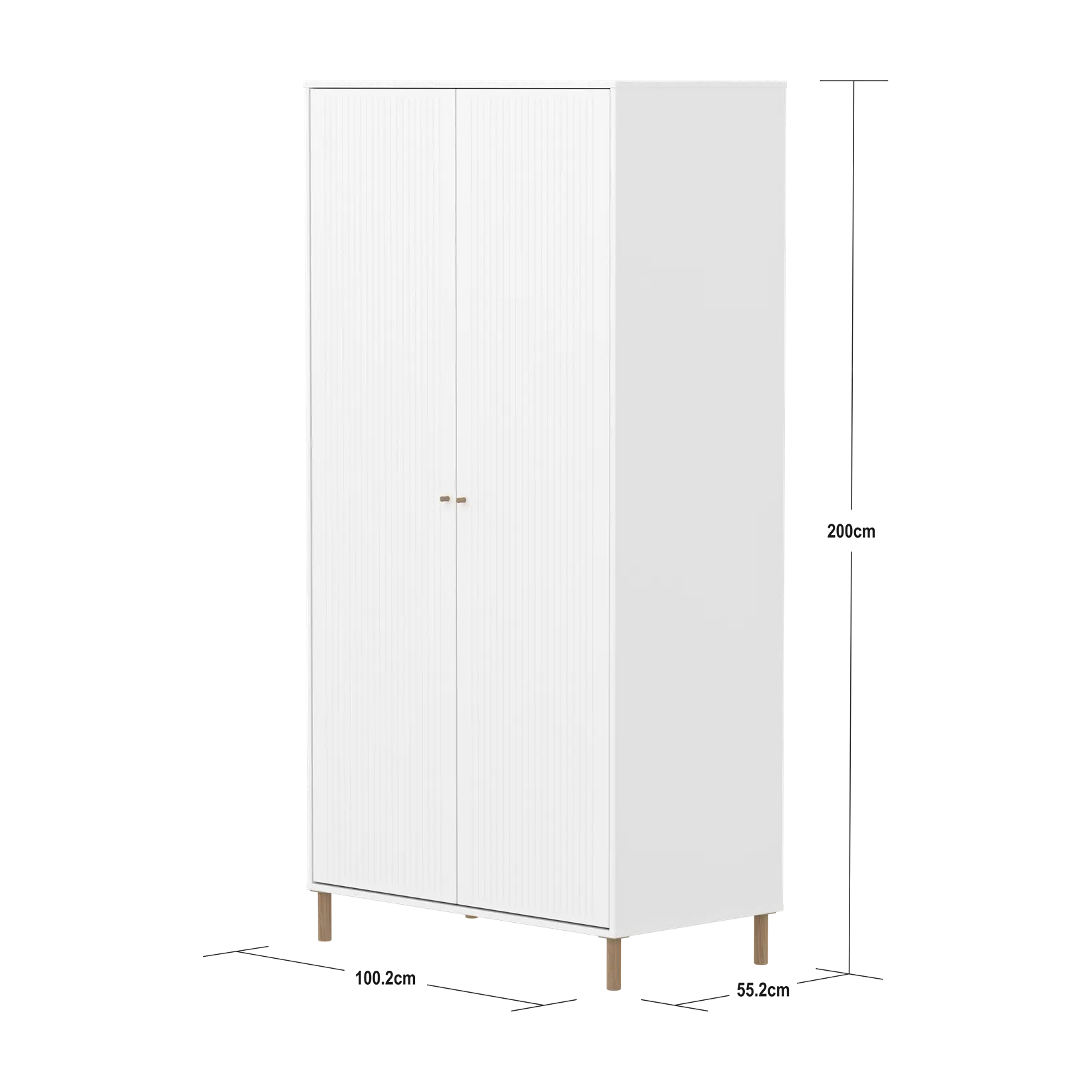 SAGA Wardrobe, 2 door, White with grooves - Image 10