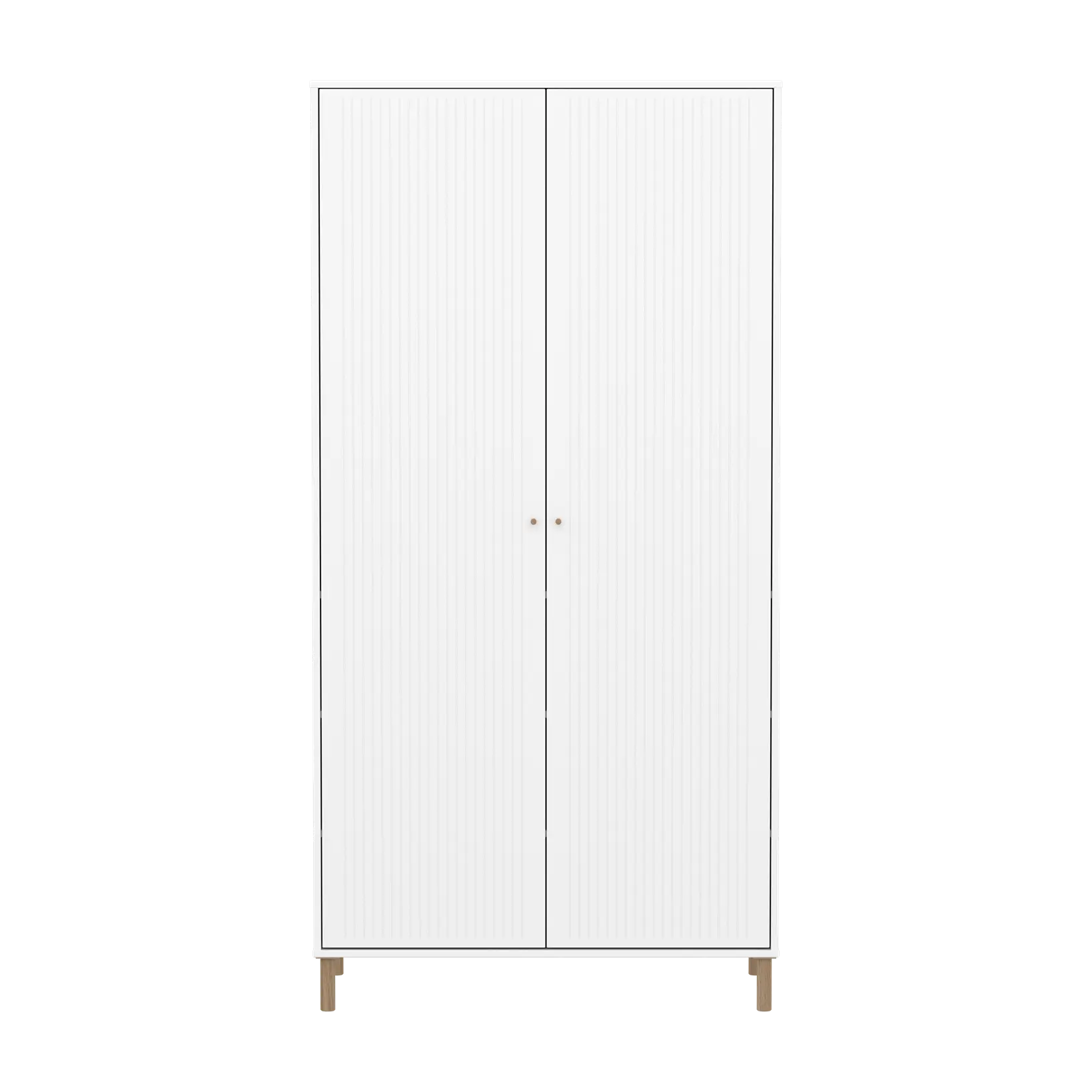 SAGA Wardrobe, 2 door, White with grooves - Image 2