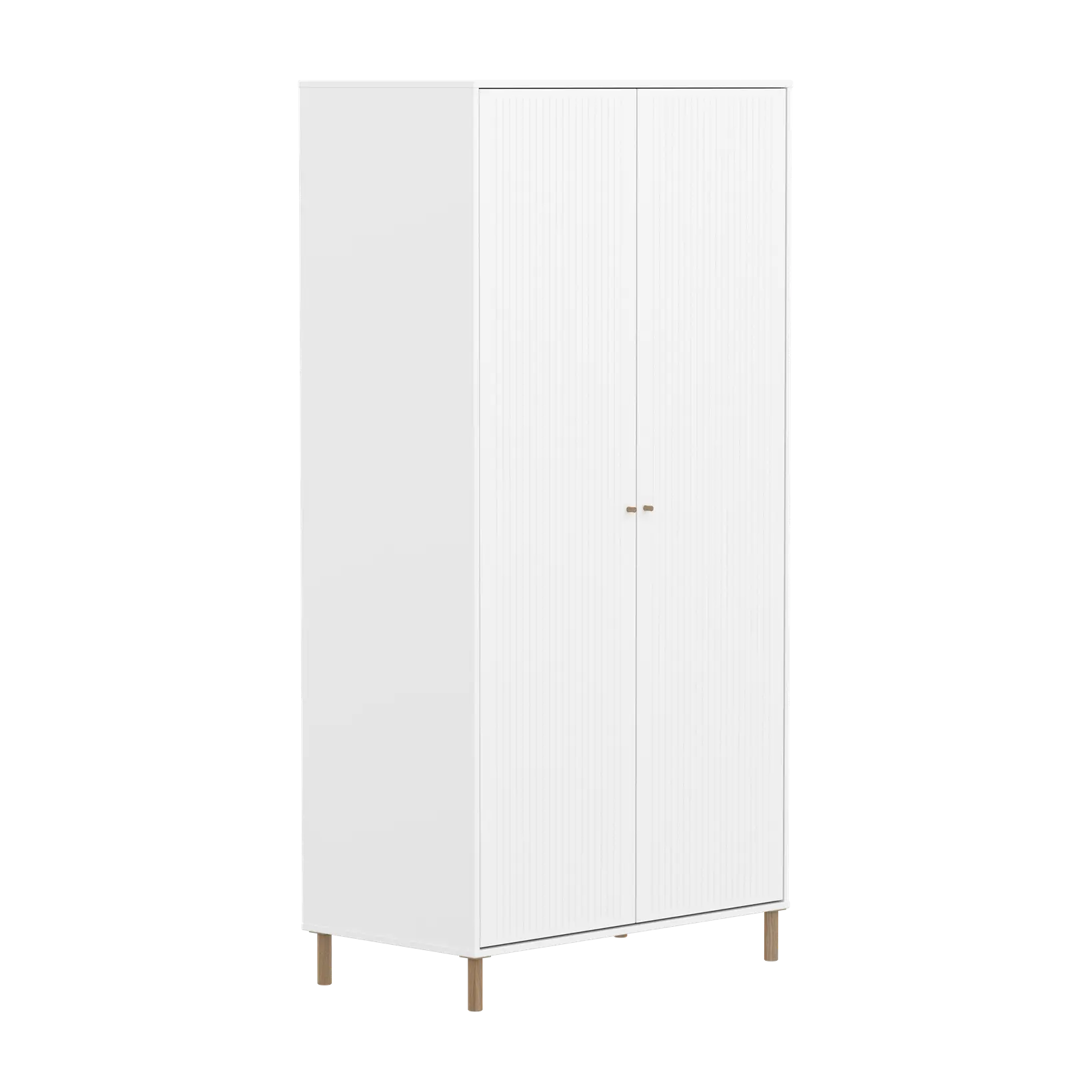 SAGA Wardrobe, 2 door, White with grooves - Image 3