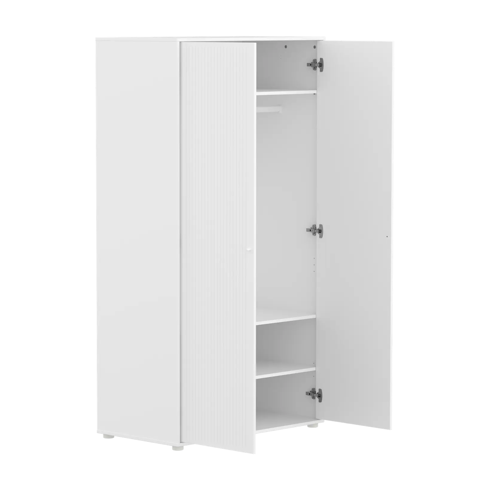 SAGA Wardrobe, 2 door, White with grooves - Image 9