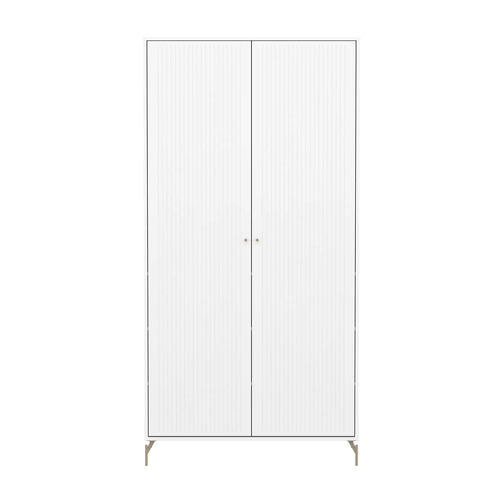 SAGA Wardrobe, 2 door, White with grooves - Image 2
