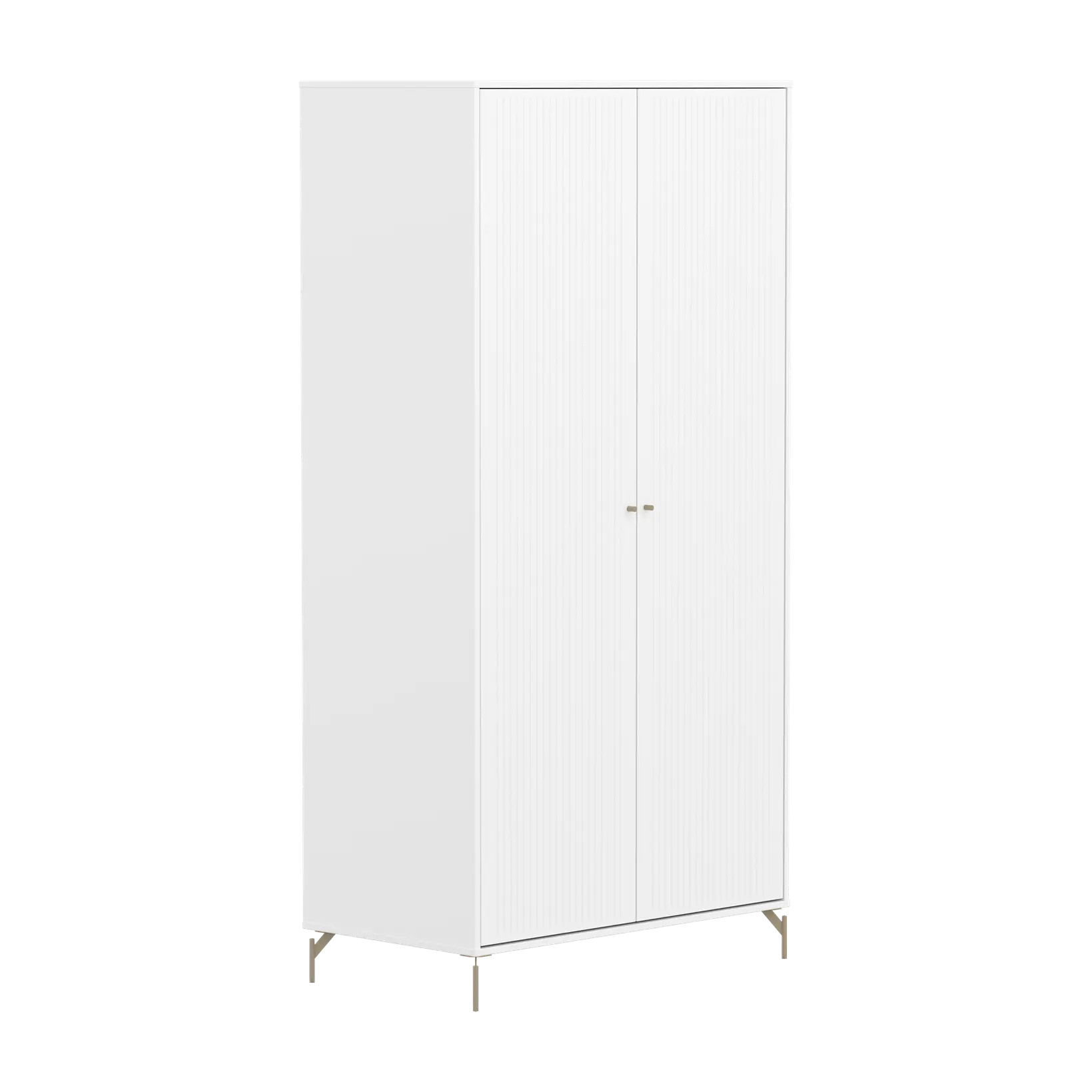 SAGA Wardrobe, 2 door, White with grooves - Image 3