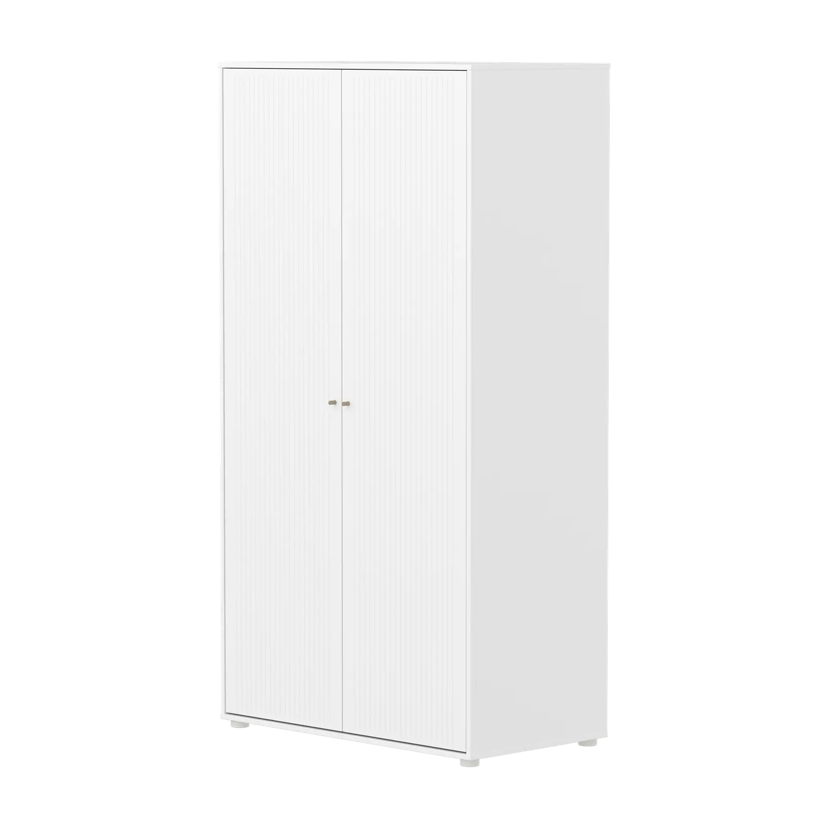SAGA Wardrobe, 2 door, White with grooves
