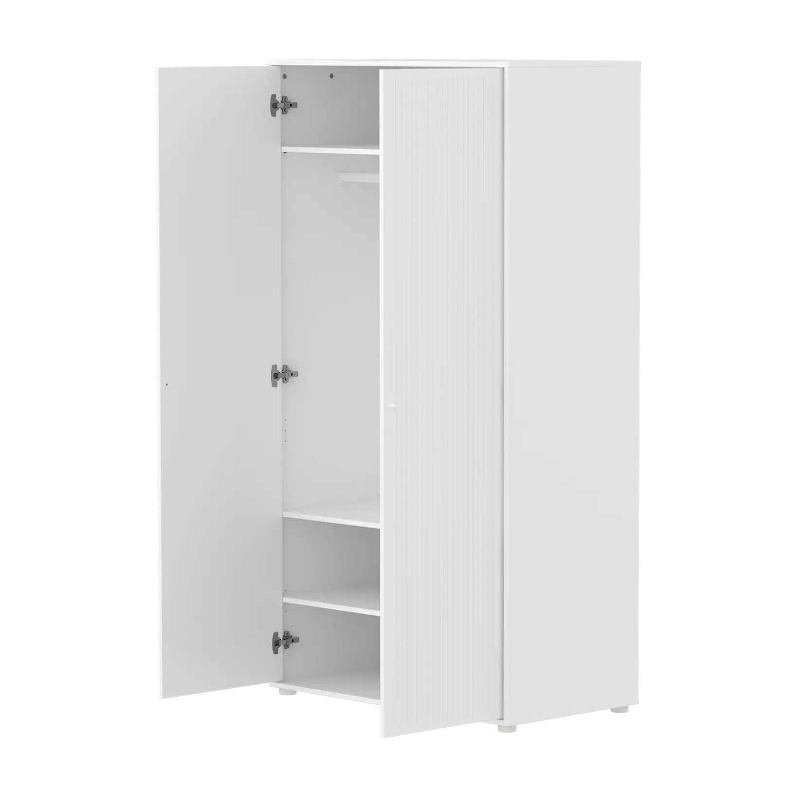 SAGA Wardrobe, 2 door, White with grooves - Image 7