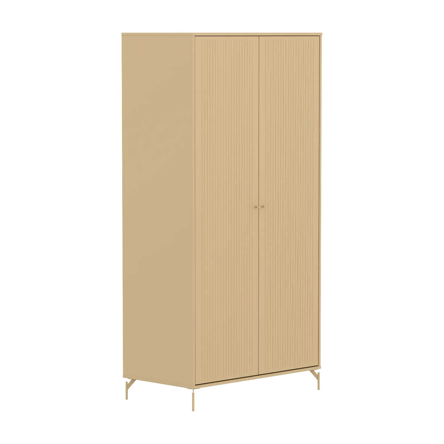 SAGA Wardrobe, 2 door, Sand with grooves - Image 3