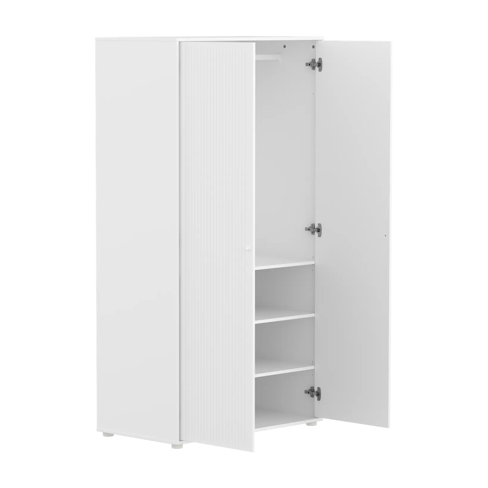 SAGA Wardrobe, 2 door, White with grooves - Image 6