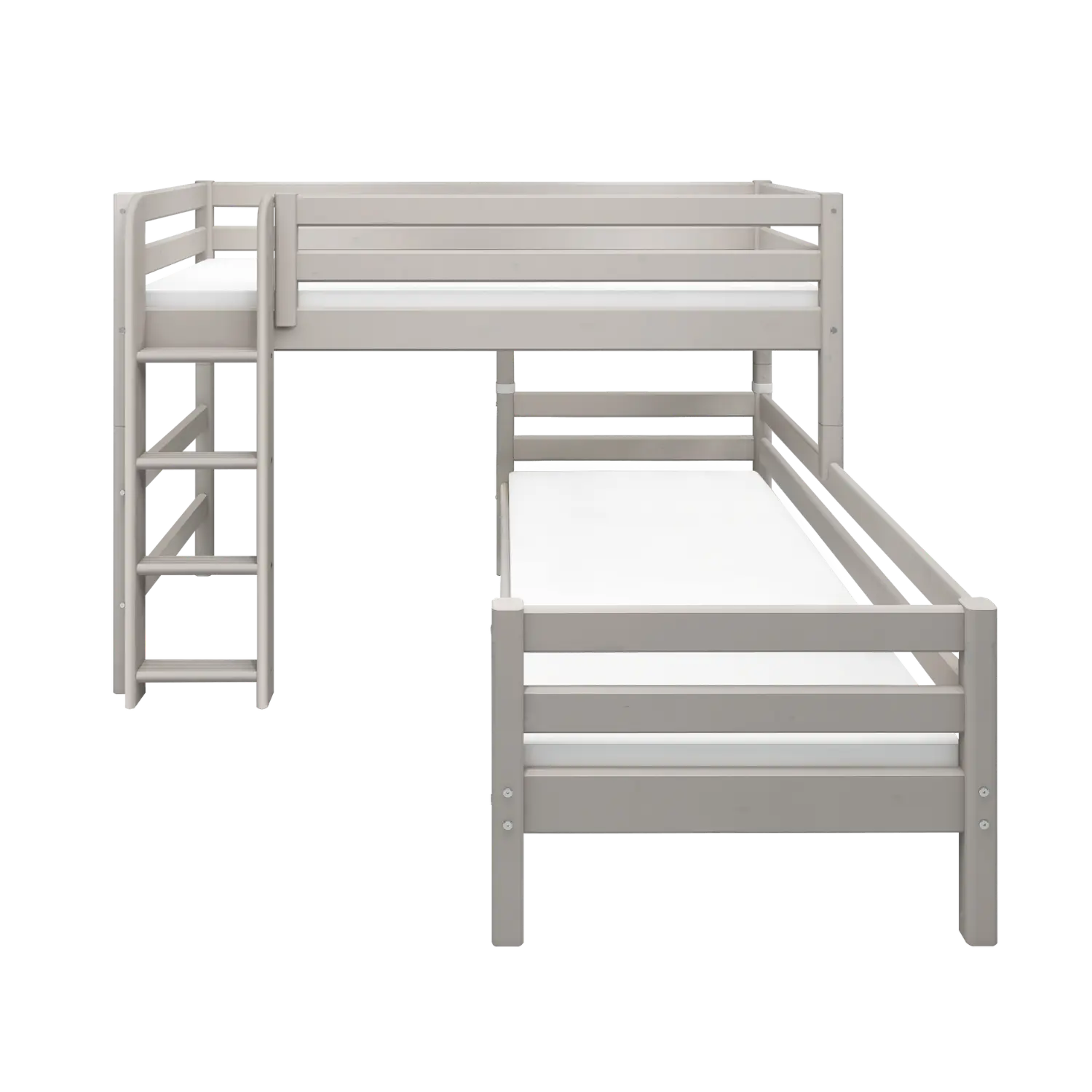 Bunk Bed 143 cm with Ladder and Safety Rail, 90x200 cm, Grey - Image 11