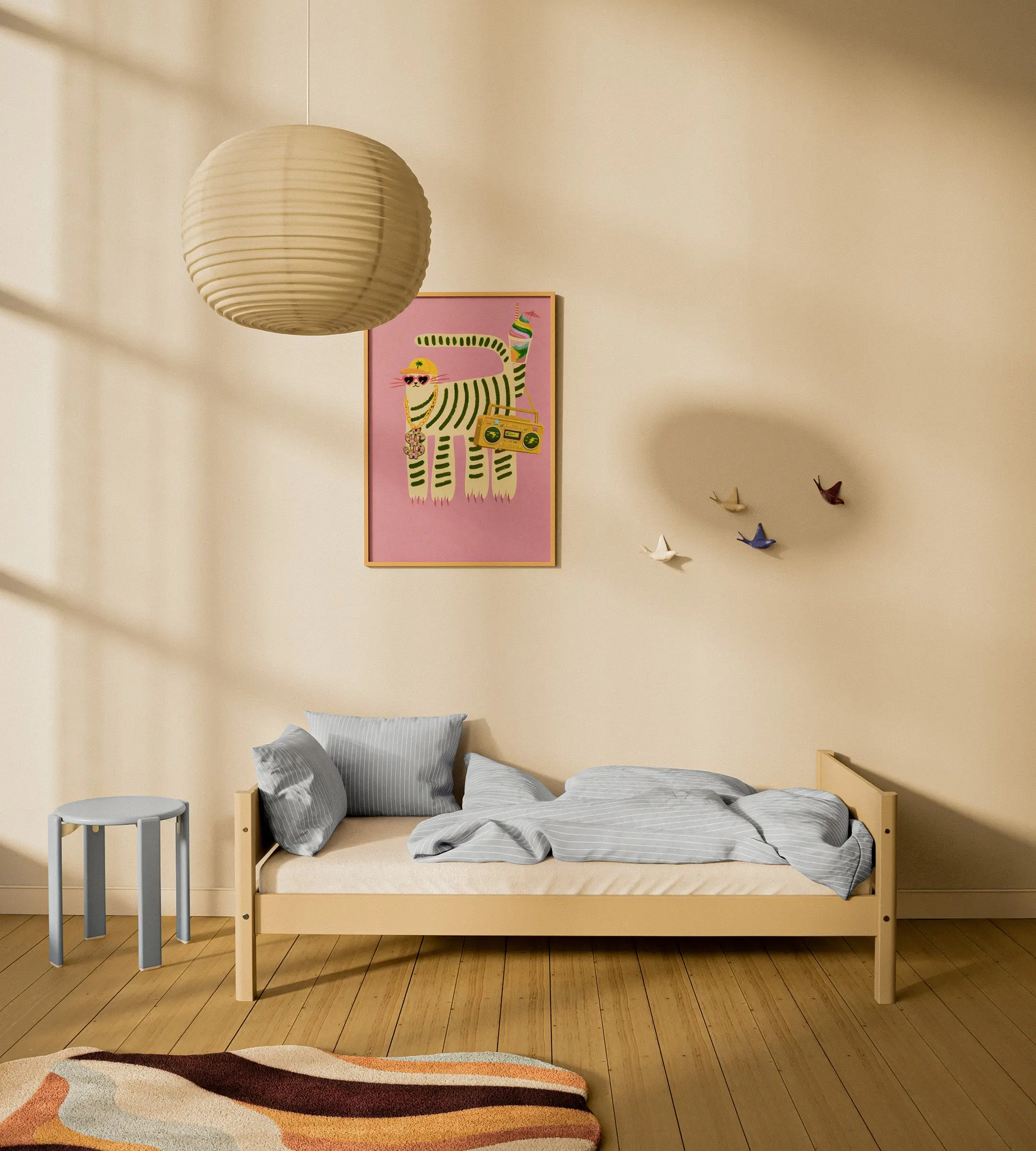 Single Bed, 90x200 cm, Sand - Image 2