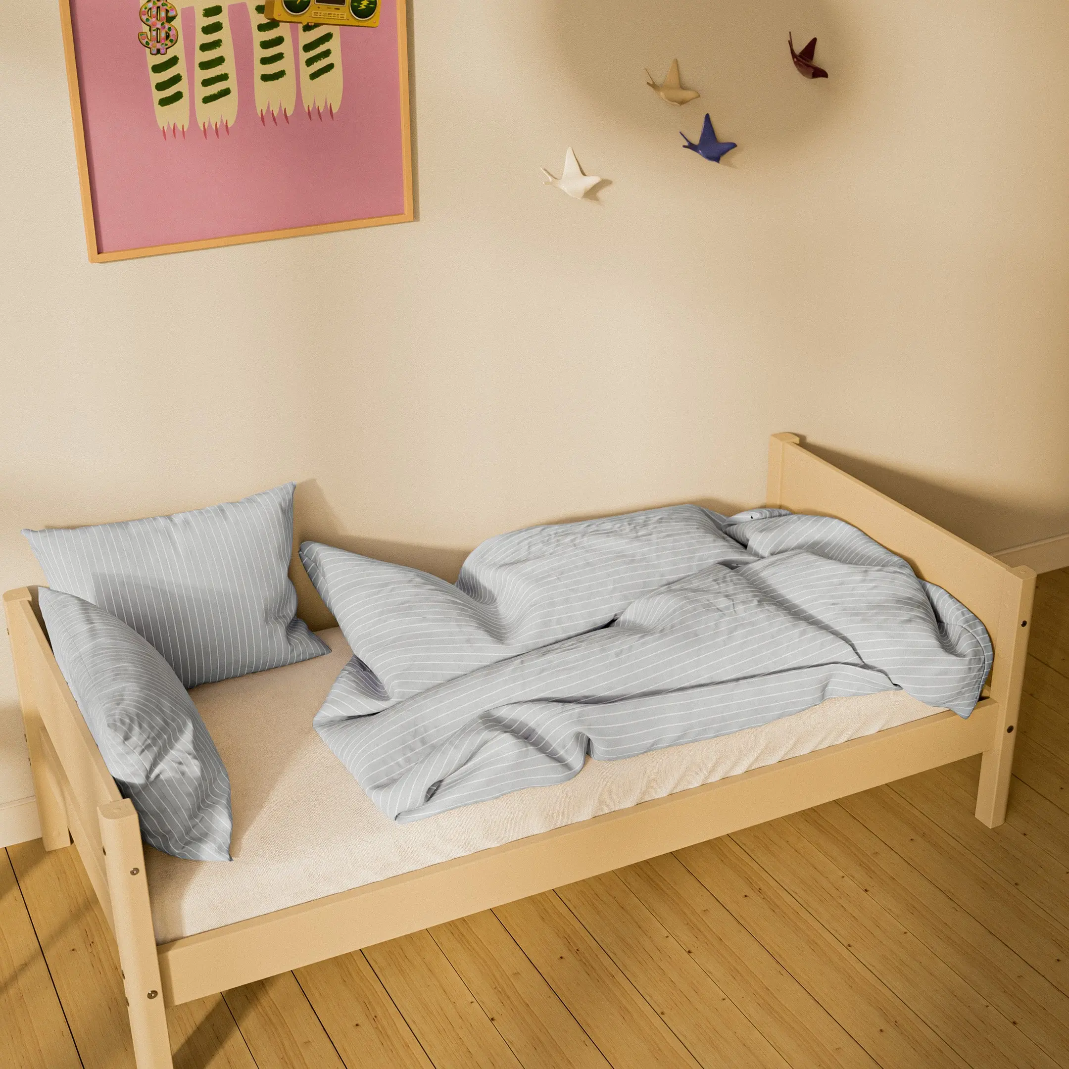 Single Bed, 90x200 cm, Sand - Image 6