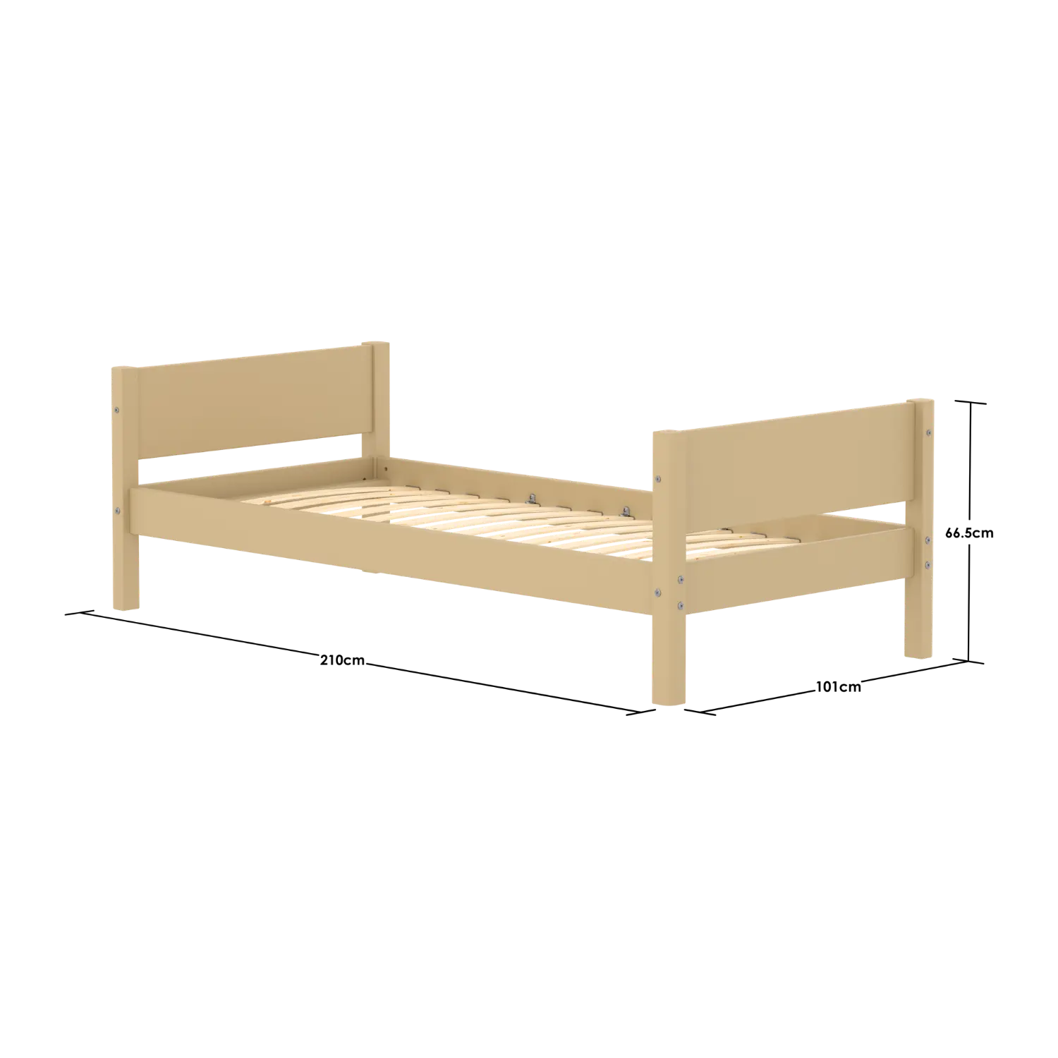 Single Bed, 90x200 cm, Sand - Image 9
