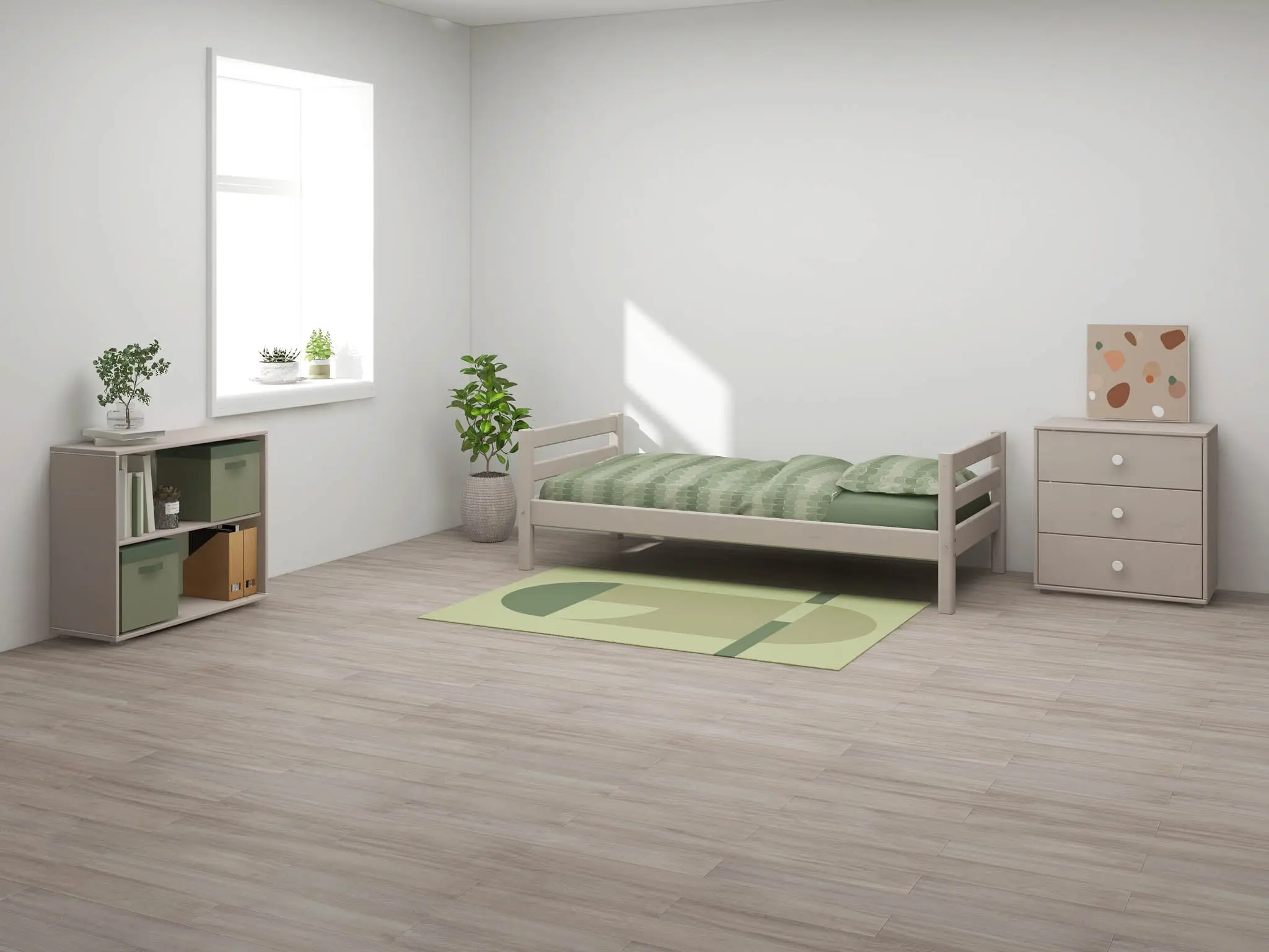 Single Bed, 90x200 cm, Grey - Image 2