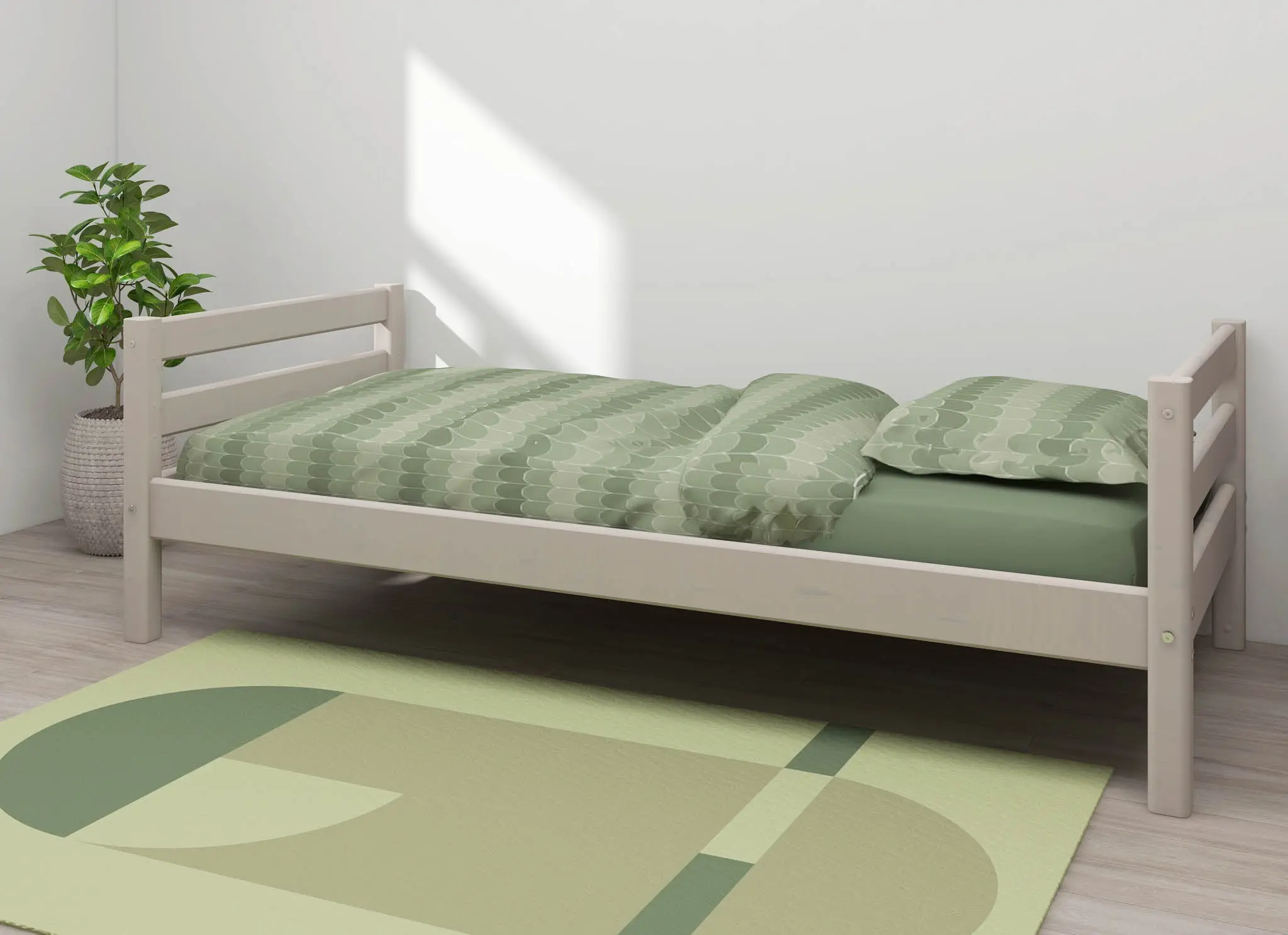 Single Bed, 90x200 cm, Grey - Image 6