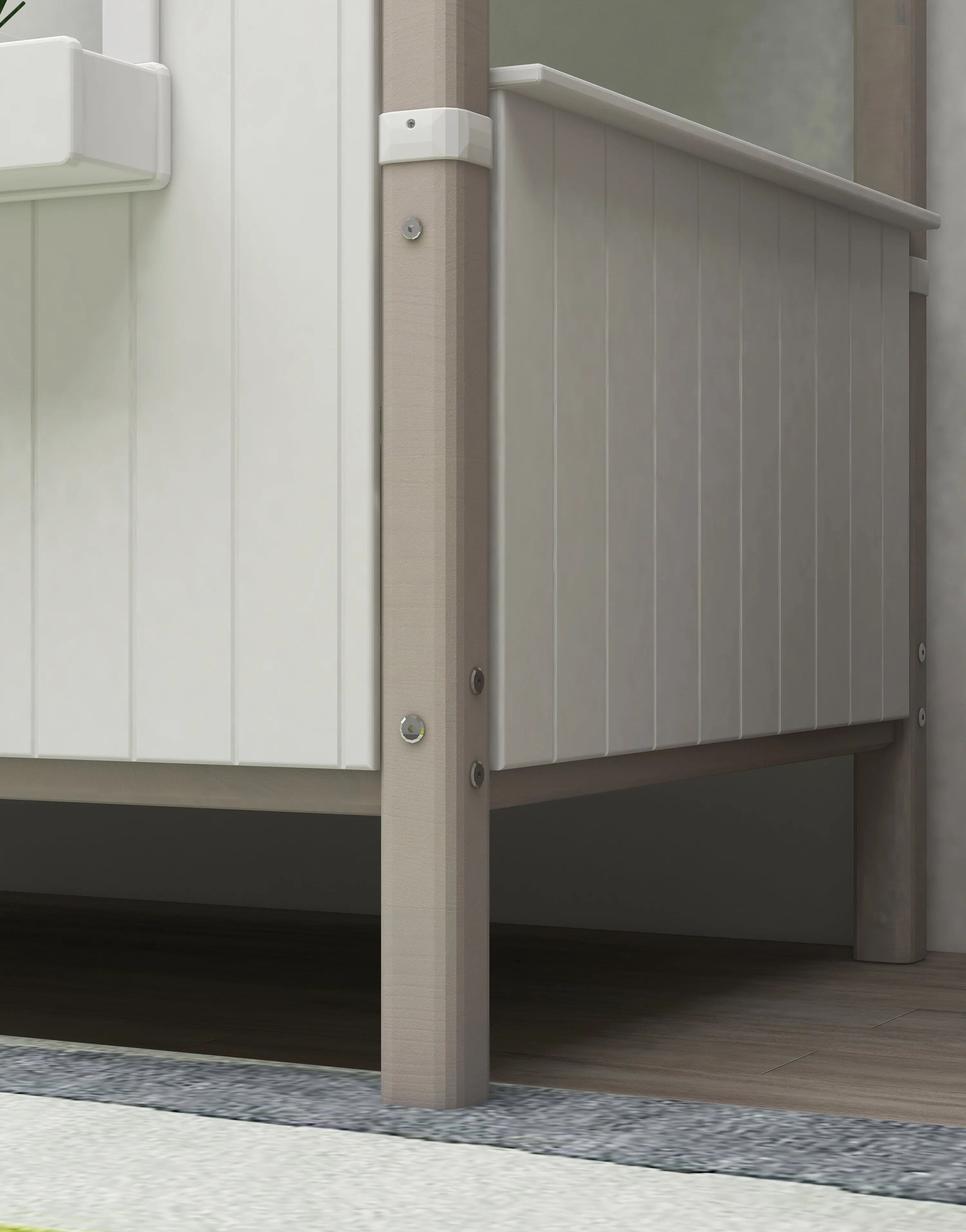Single Bed with 1/2 House, 90x200 cm, White/Grey - Image 3