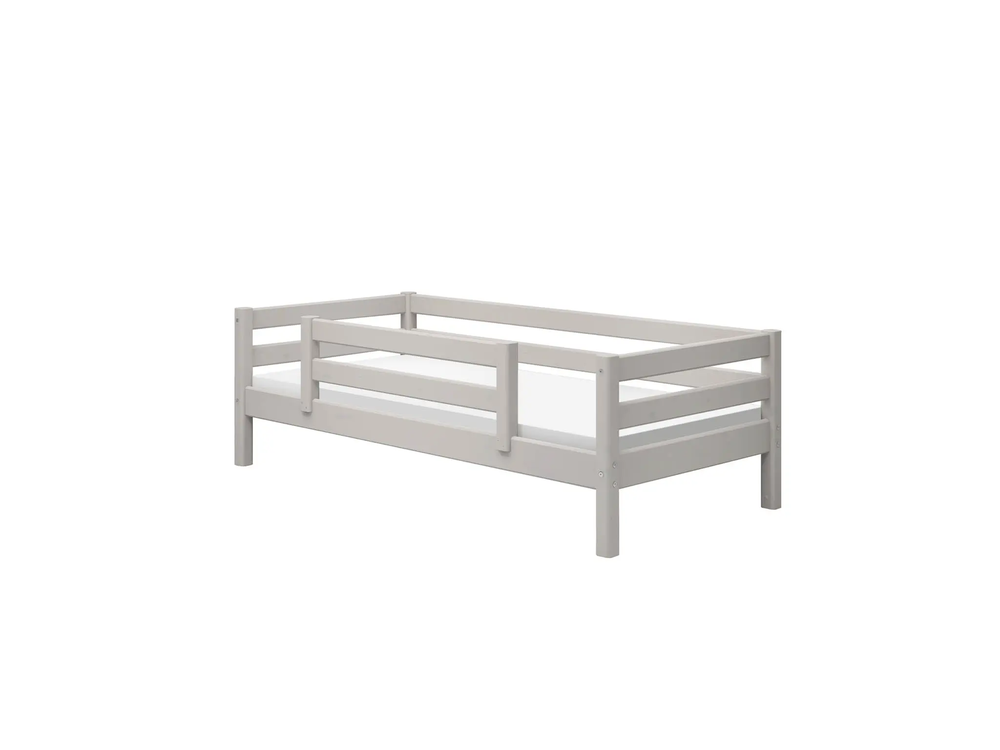 Single Bed with Safety Rail, 90x200 cm, Grey - Image 5