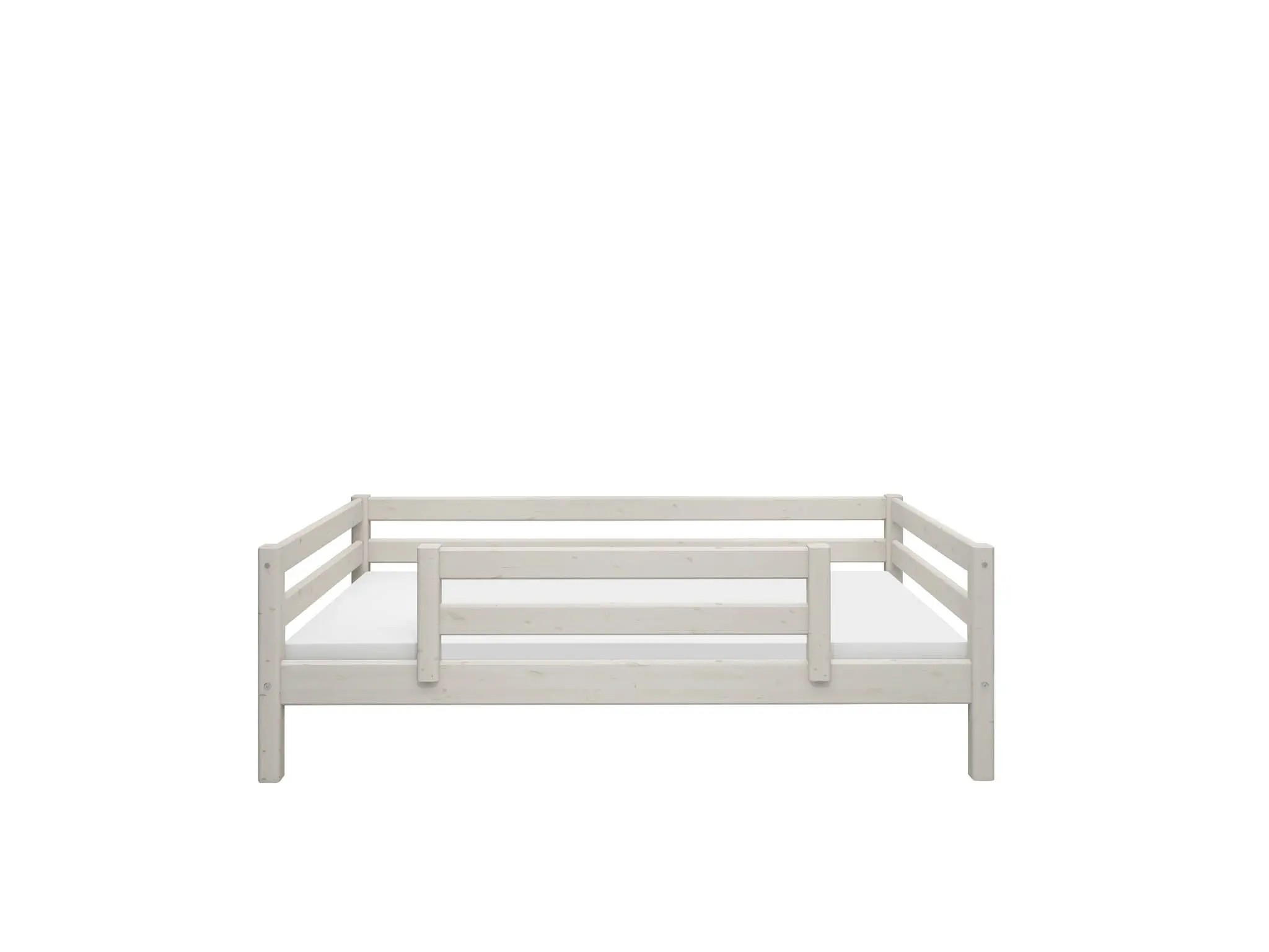Single Bed with Safety Rail, 90x200 cm, White - Image 4
