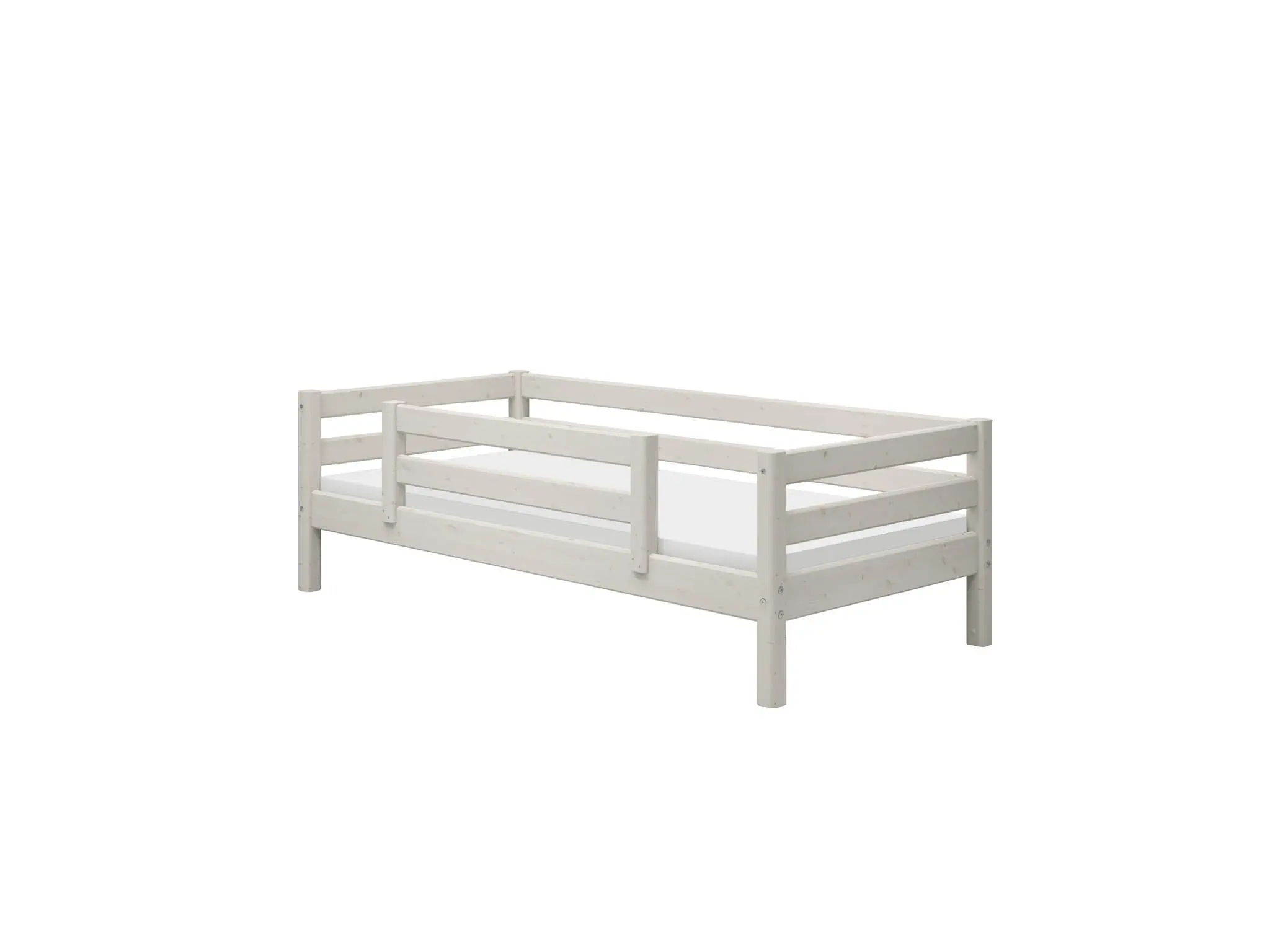 Single Bed with Safety Rail, 90x200 cm, White - Image 5