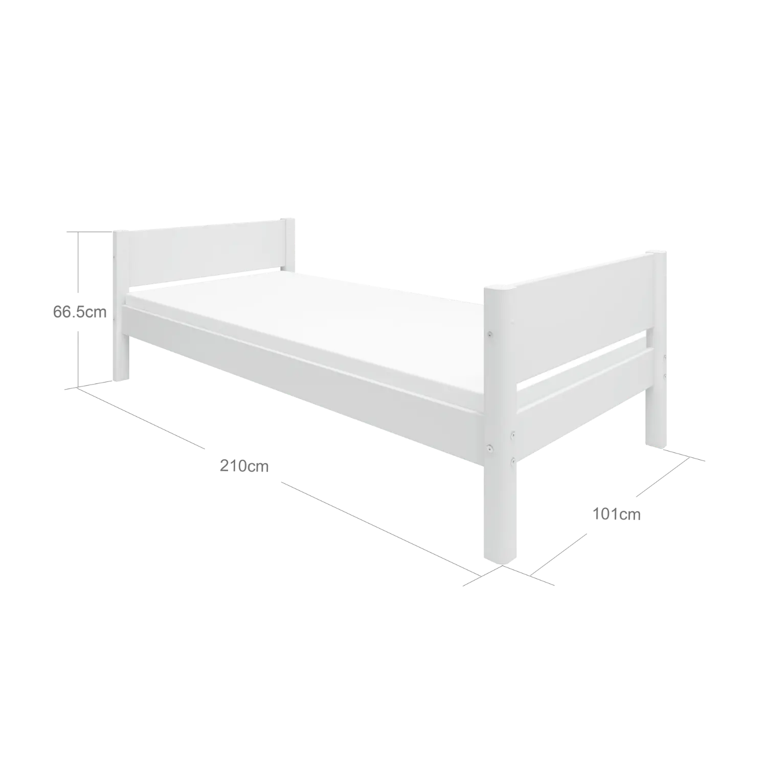 Single Bed, 90x200 cm, White - Image 6