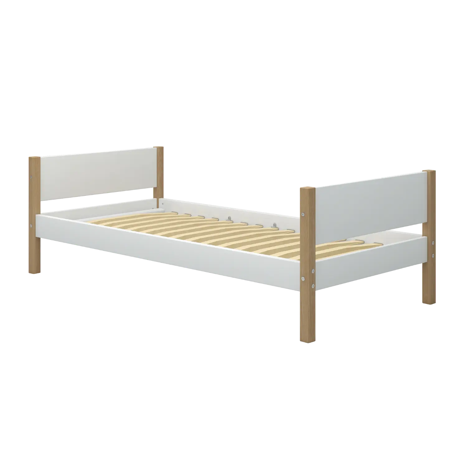 Single Bed, 90x200 cm, White/Oak - Image 8