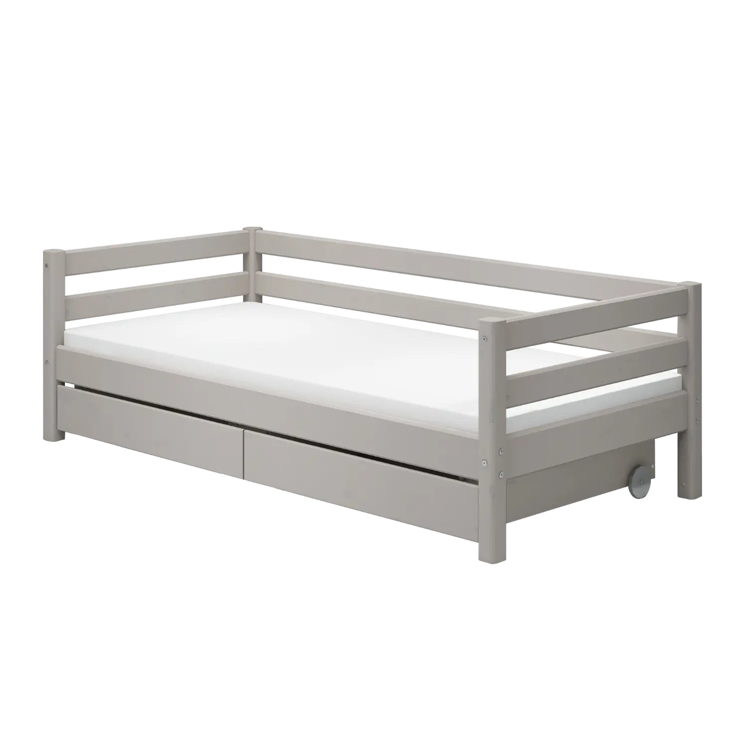 Single Bed with Storage, 90x200 cm, Grey - Image 2