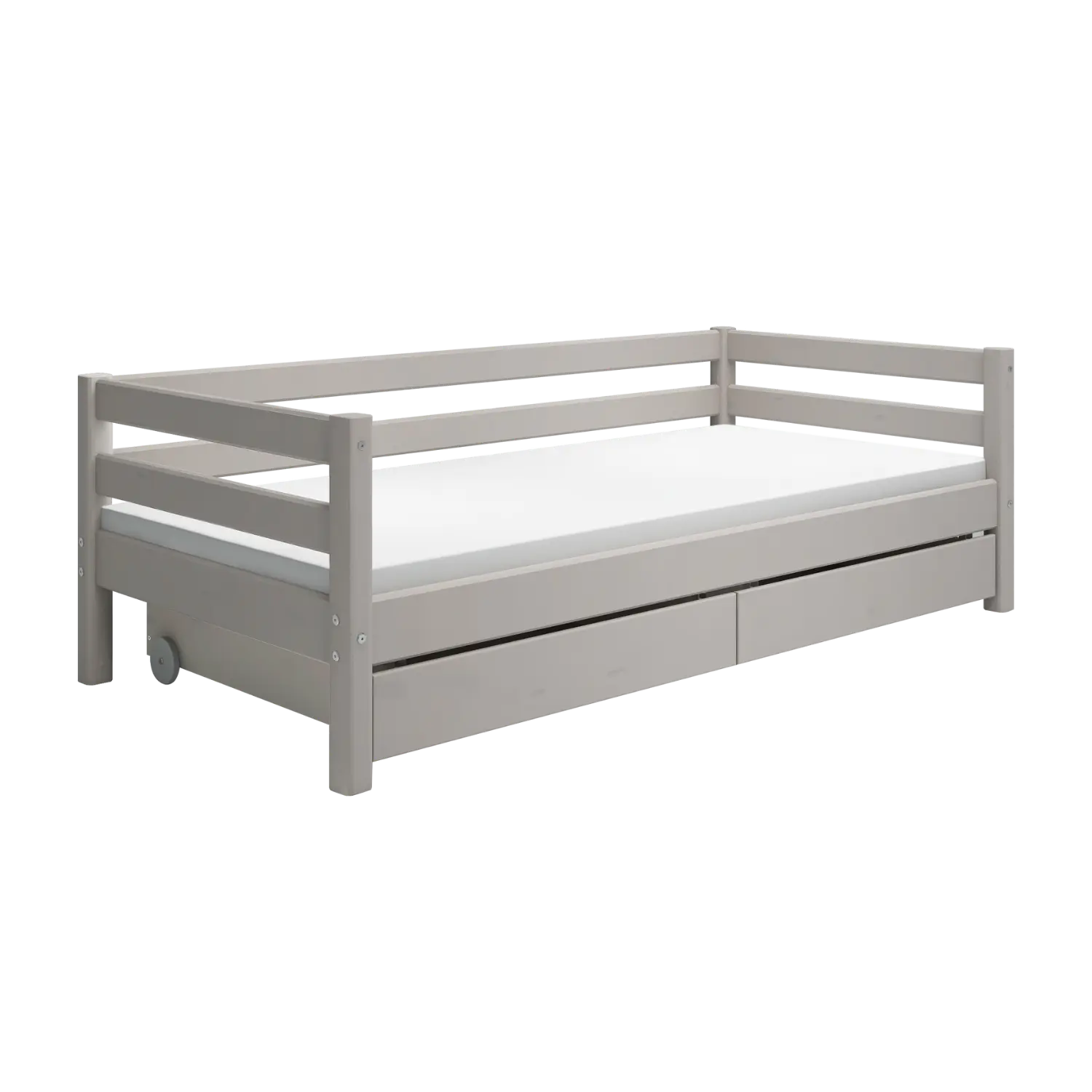 Single Bed with Storage, 90x200 cm, Grey - Image 3