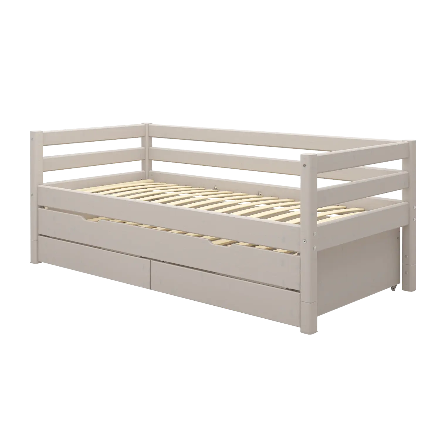 Single Bed with Storage, 90x200 cm, Grey - Image 5