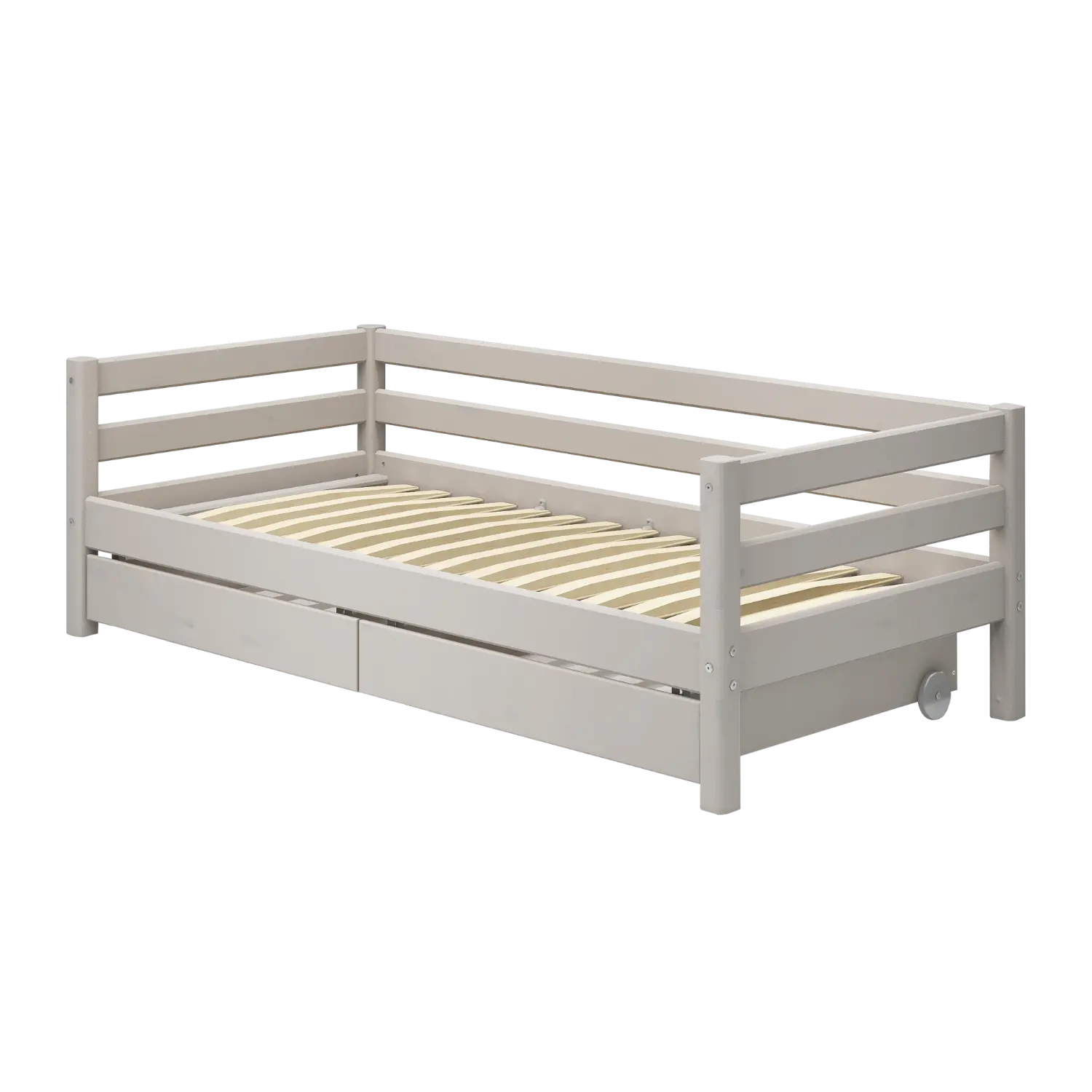 Single Bed with Storage, 90x200 cm, Grey - Image 6