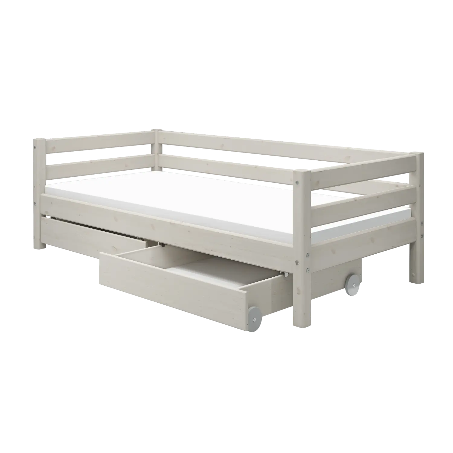 Single Bed with Storage, 90x200 cm, White