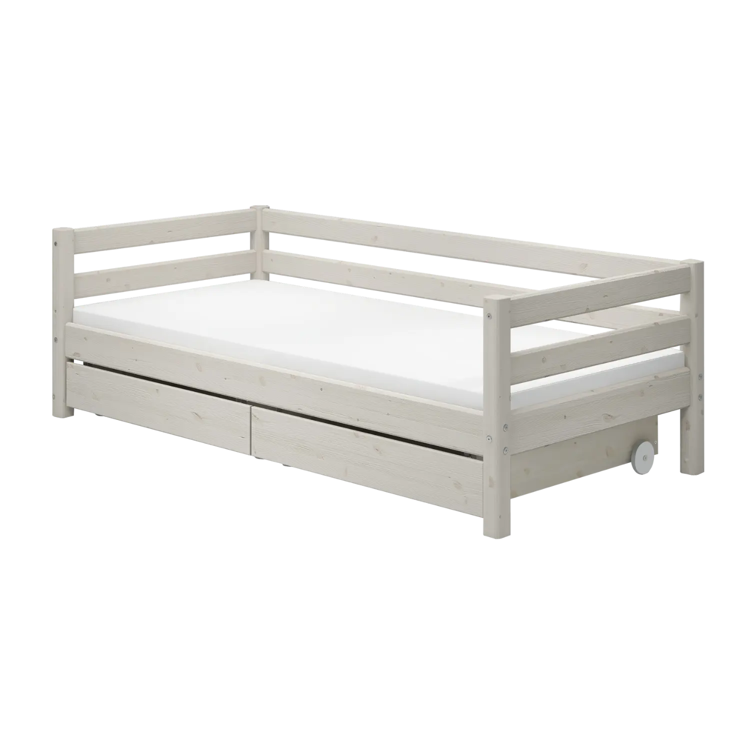Single Bed with Storage, 90x200 cm, White - Image 3