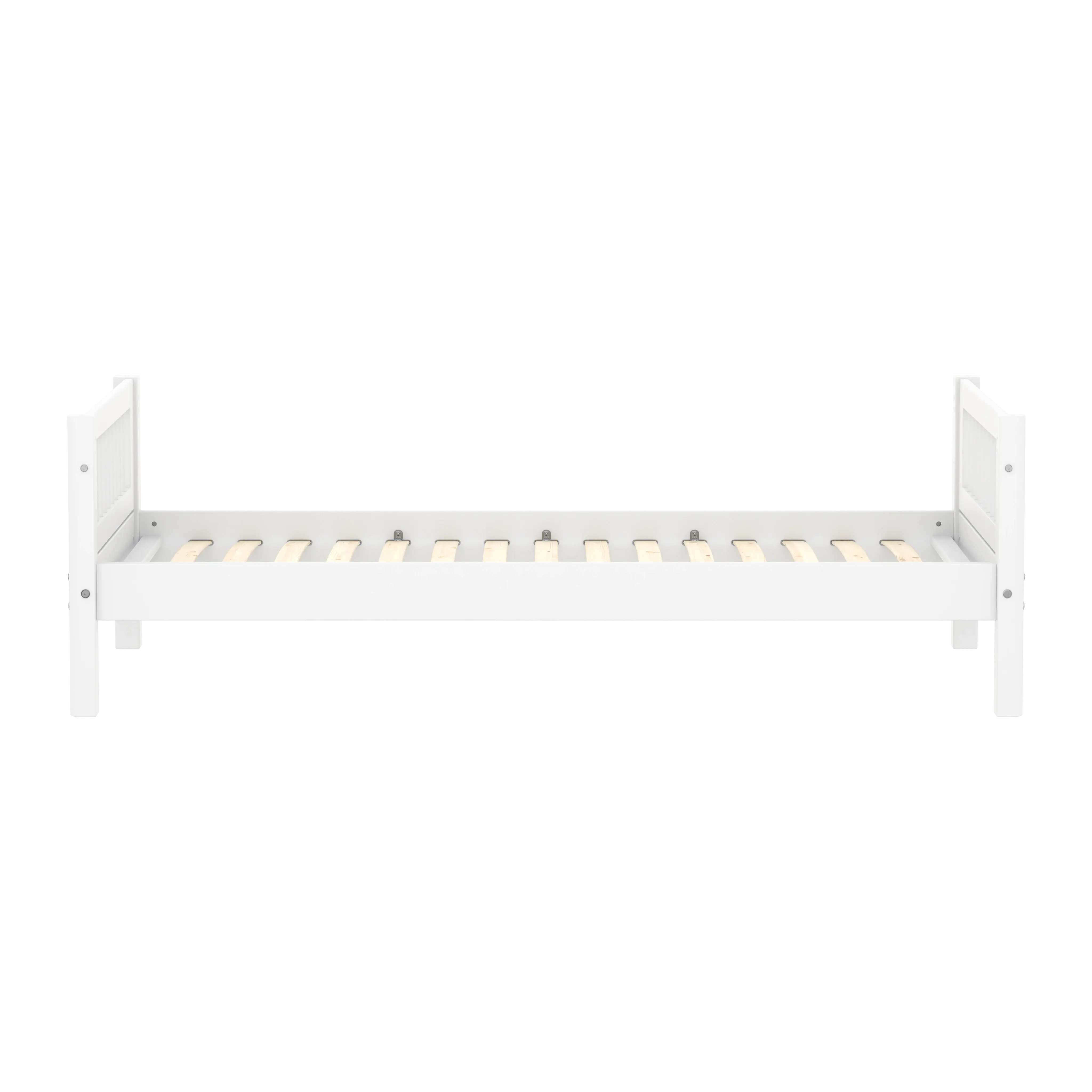 Single Bed with Crossbars, 90x200 cm, White - Image 2