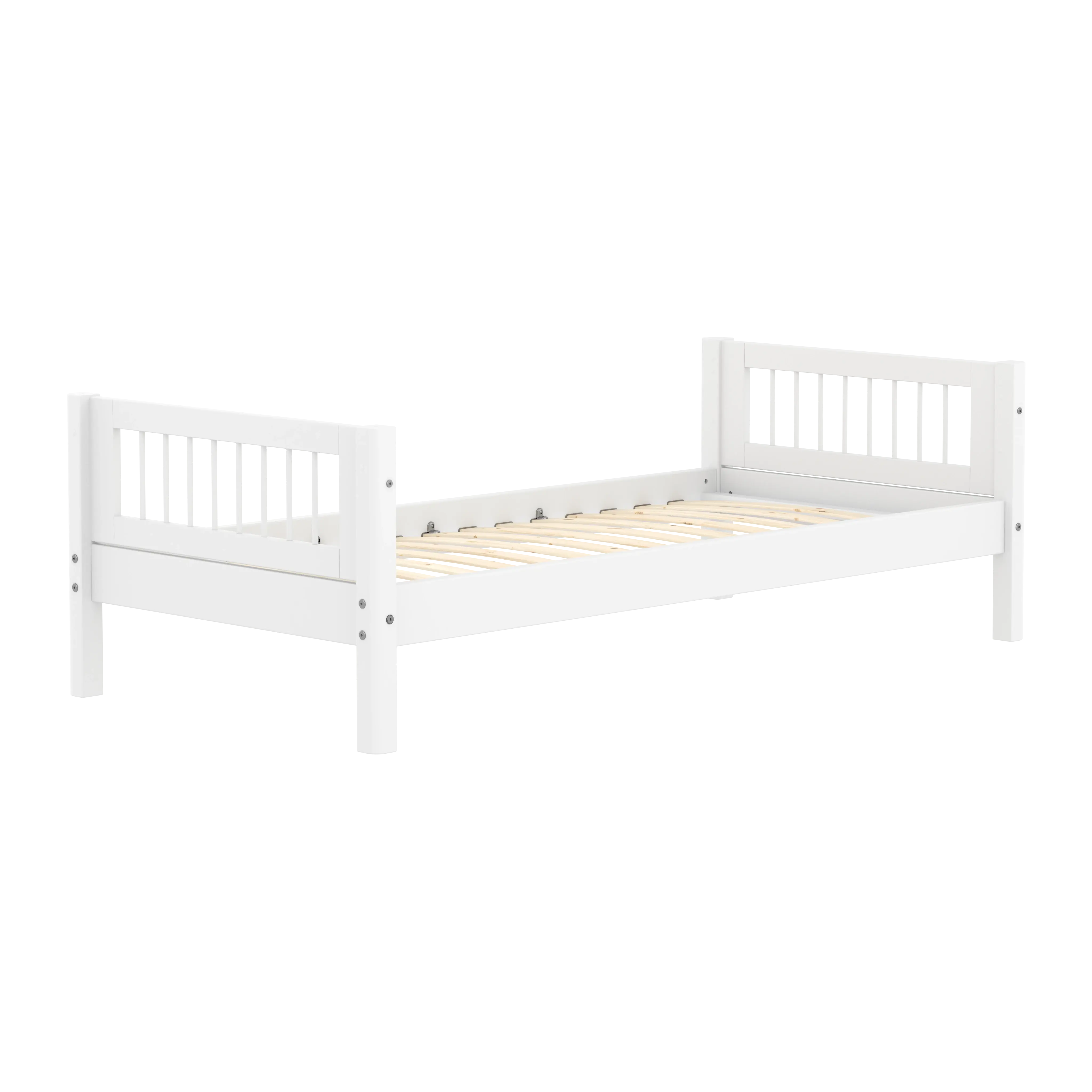 Single Bed with Crossbars, 90x200 cm, White - Image 3