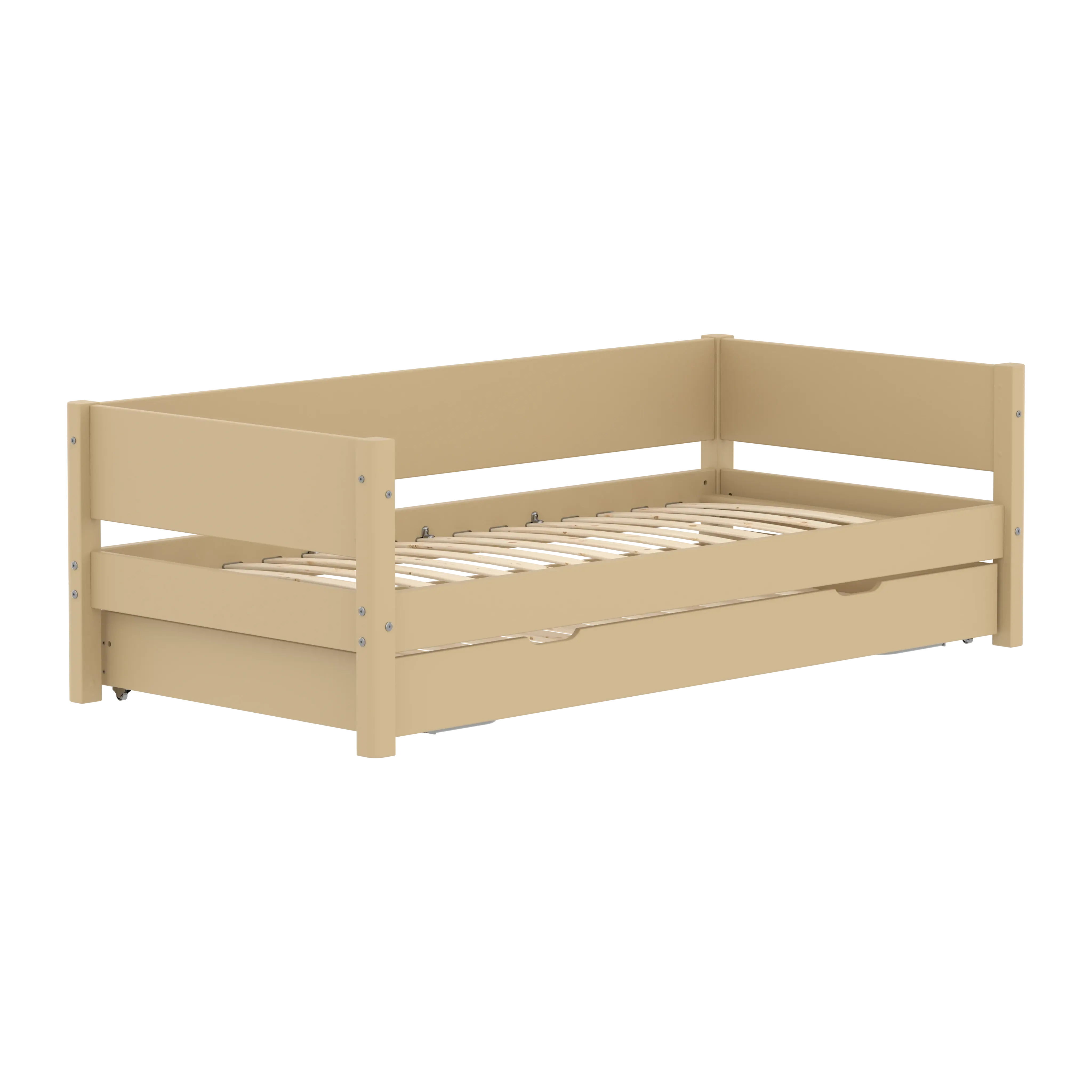 Single Bed with Pull-out Bed, 90x200 cm, Sand - Image 4