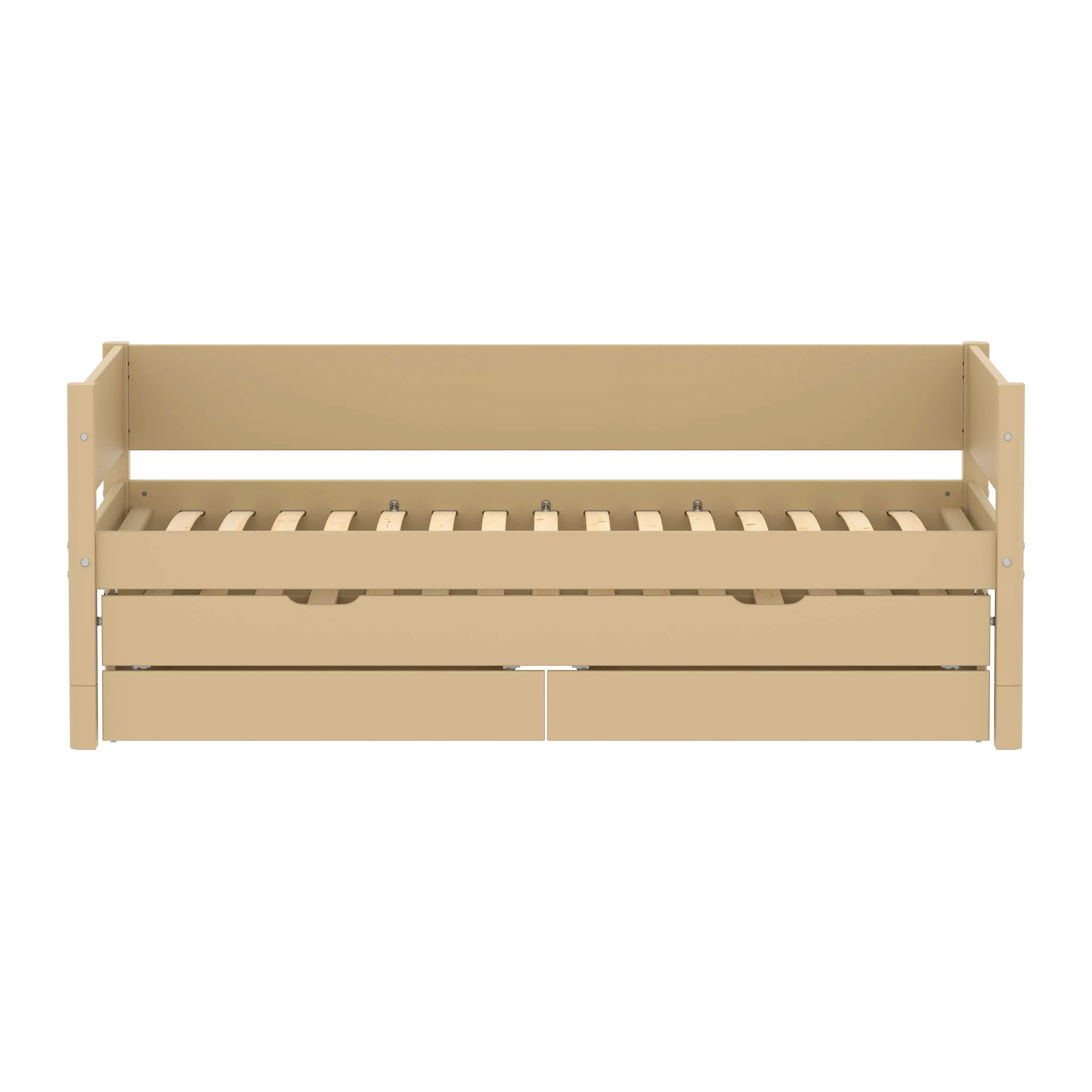 Single Bed with Pull-out Bed and Storage, 90x200 cm, Sand - Image 2