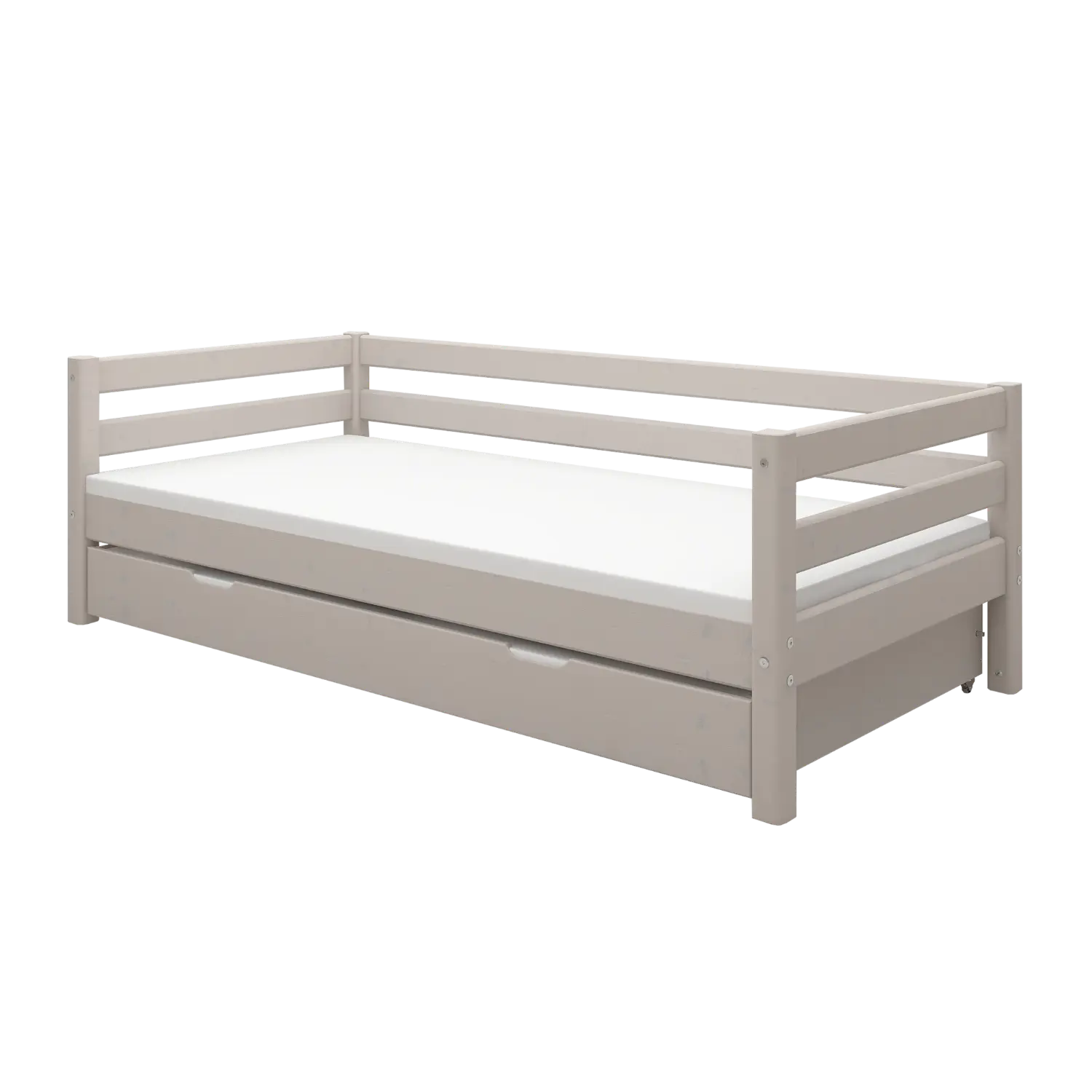 Single Bed with Pull-out Bed, 90x200 cm, Grey