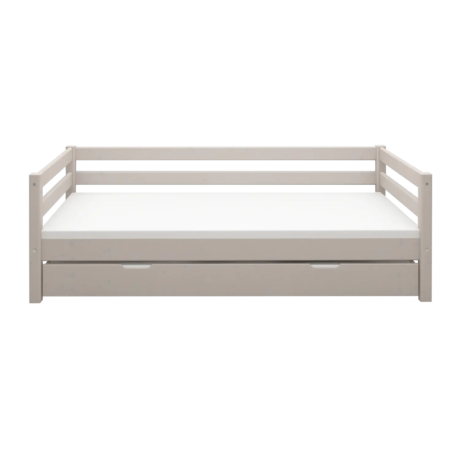 Single Bed with Pull-out Bed, 90x200 cm, Grey - Image 3