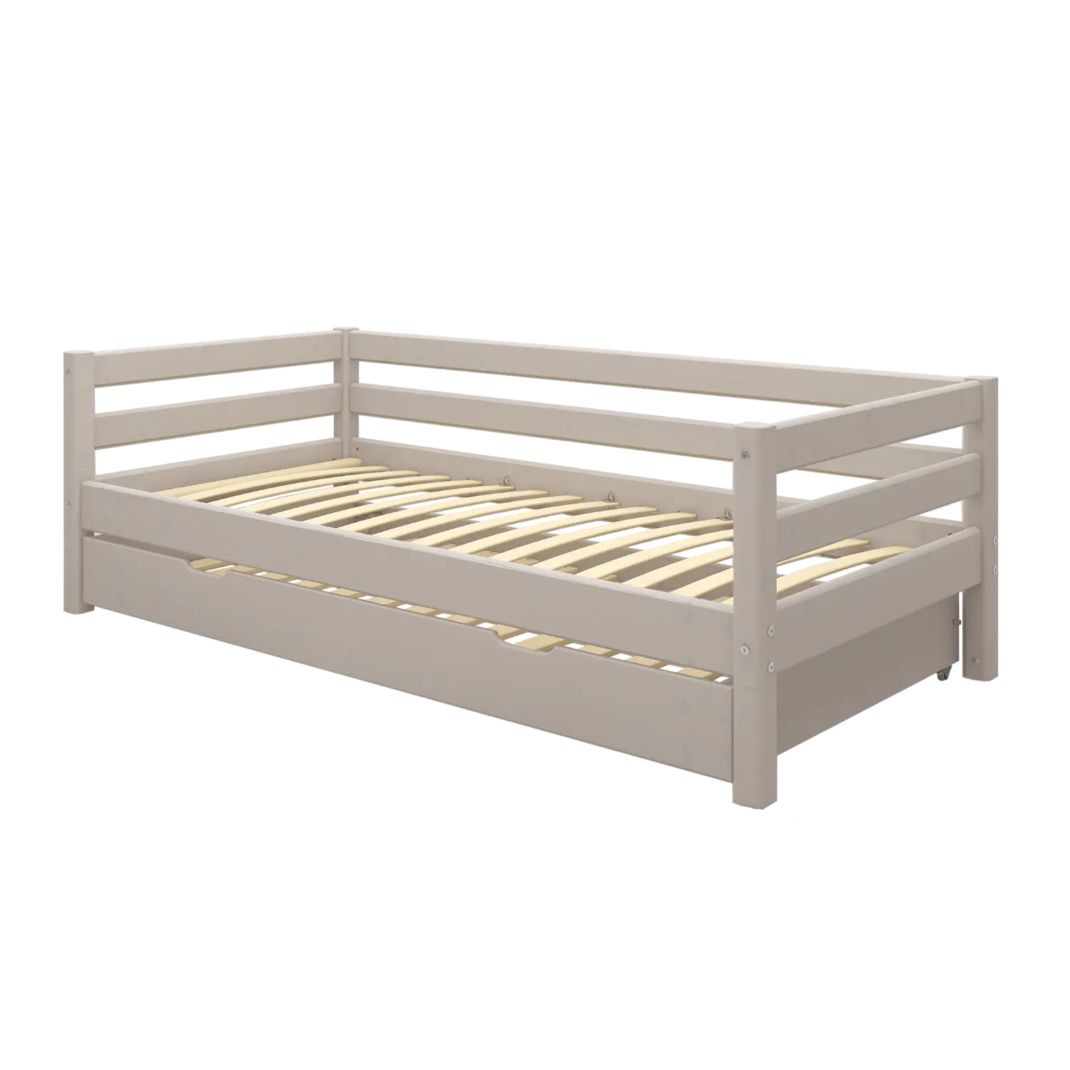 Single Bed with Pull-out Bed, 90x200 cm, Grey - Image 4