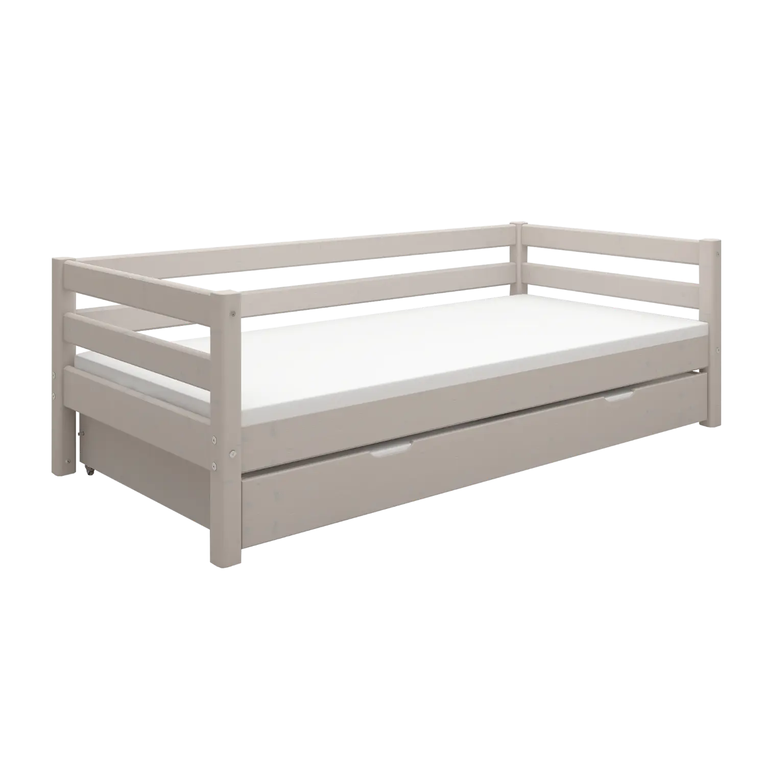 Single Bed with Pull-out Bed, 90x200 cm, Grey - Image 5