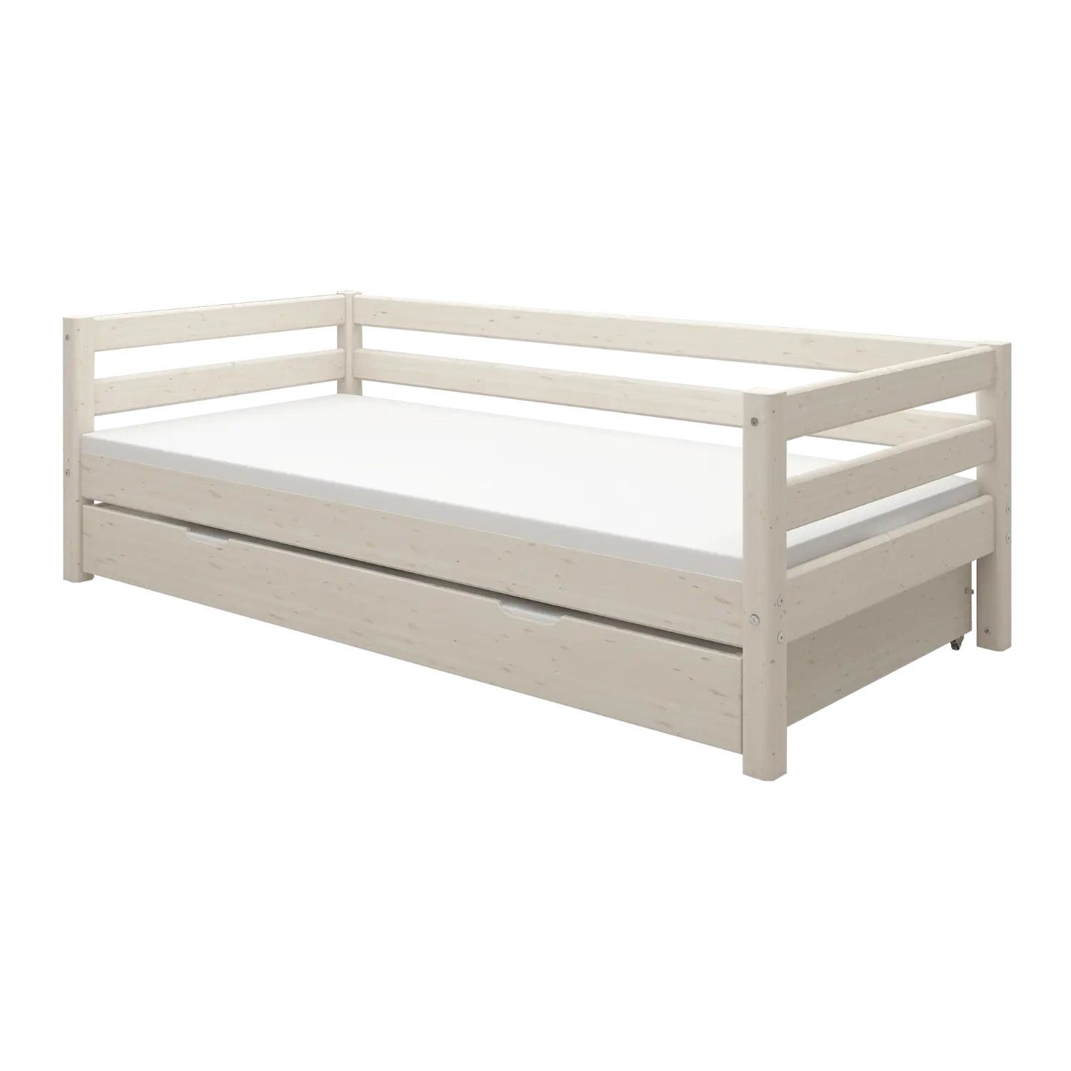 Single Bed with Pull-out Bed, 90x200 cm, White