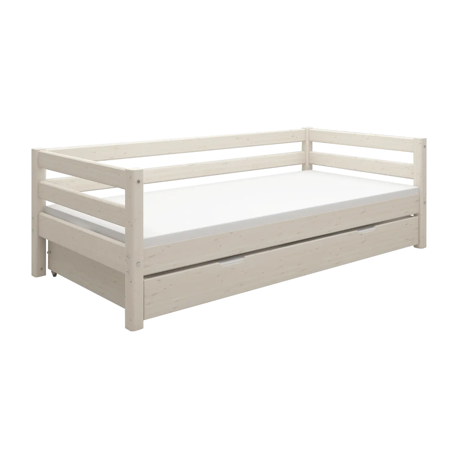 Single Bed with Pull-out Bed, 90x200 cm, White - Image 11