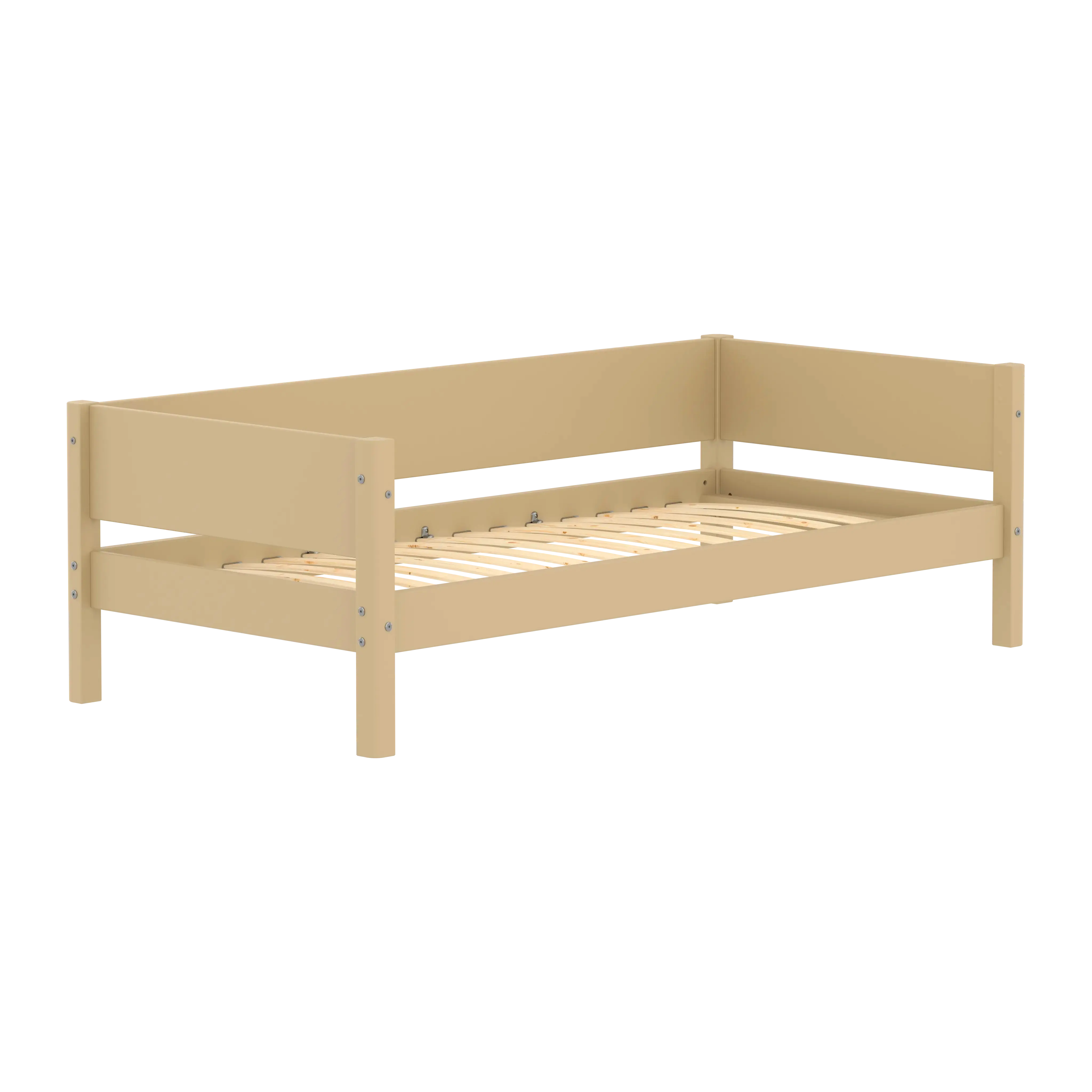 Single Bed with Safety Rail, 90x200 cm, Sand - Image 7