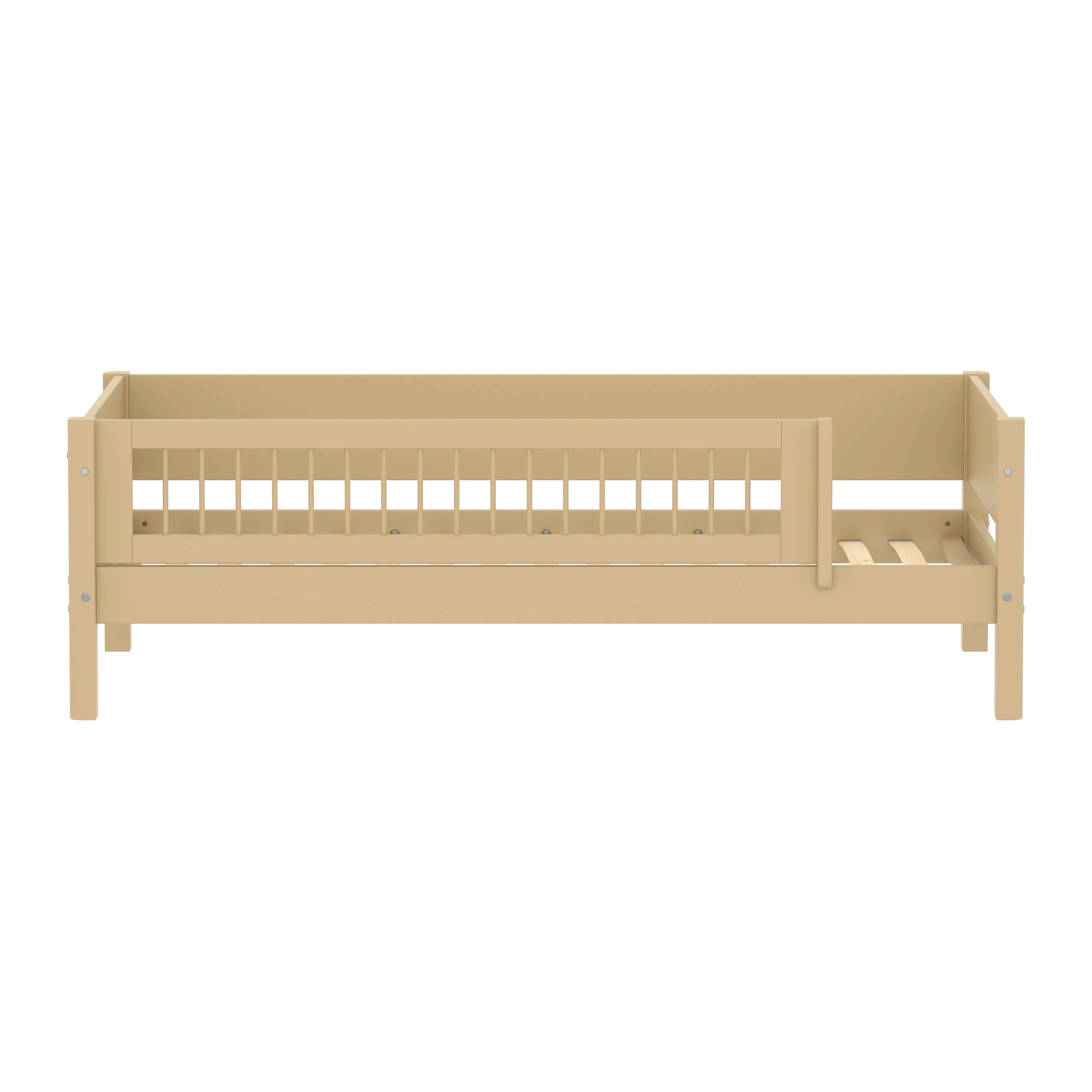 Single Bed with Safety Rail, 90x200 cm, Sand - Image 6