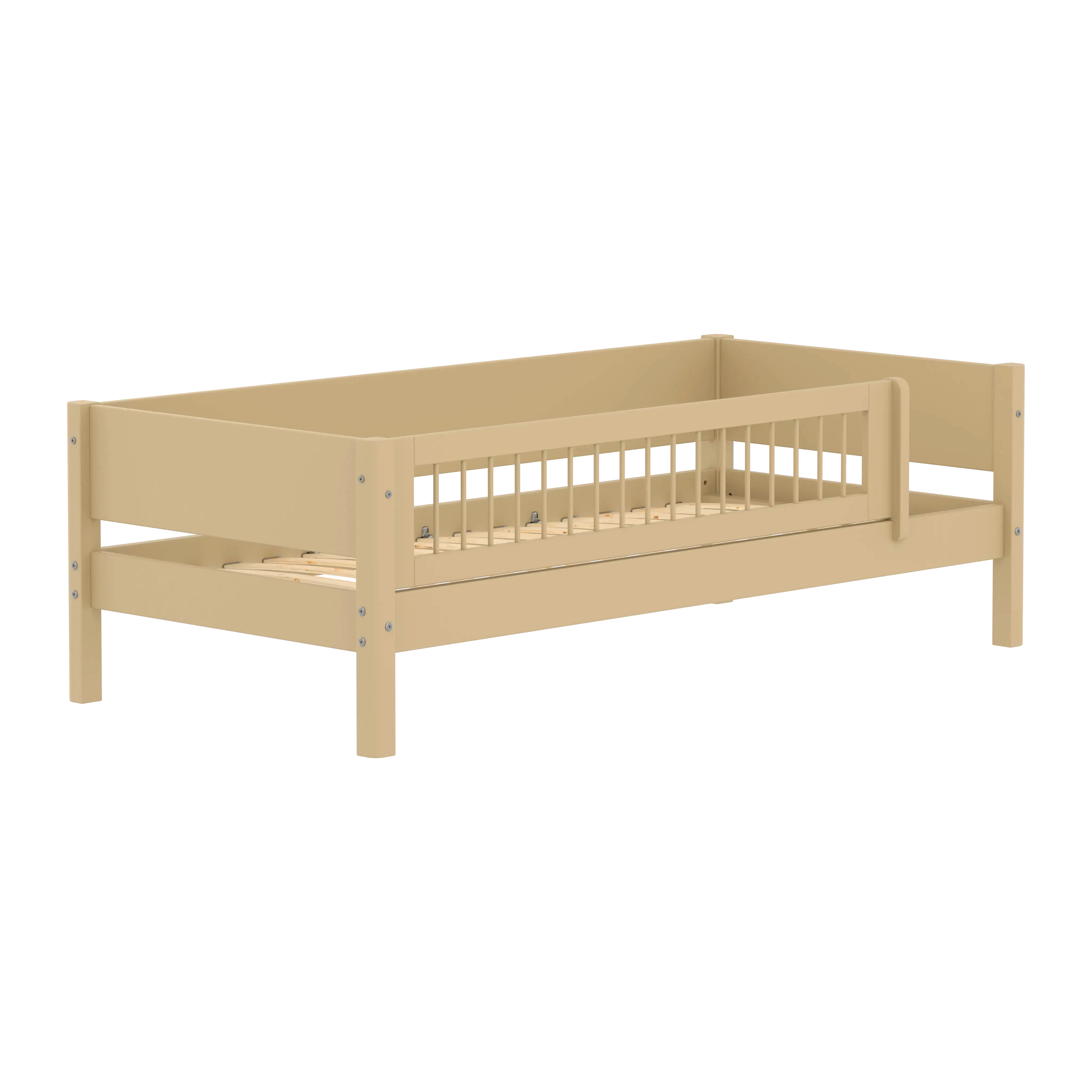 Single Bed with Safety Rail, 90x200 cm, Sand - Image 7