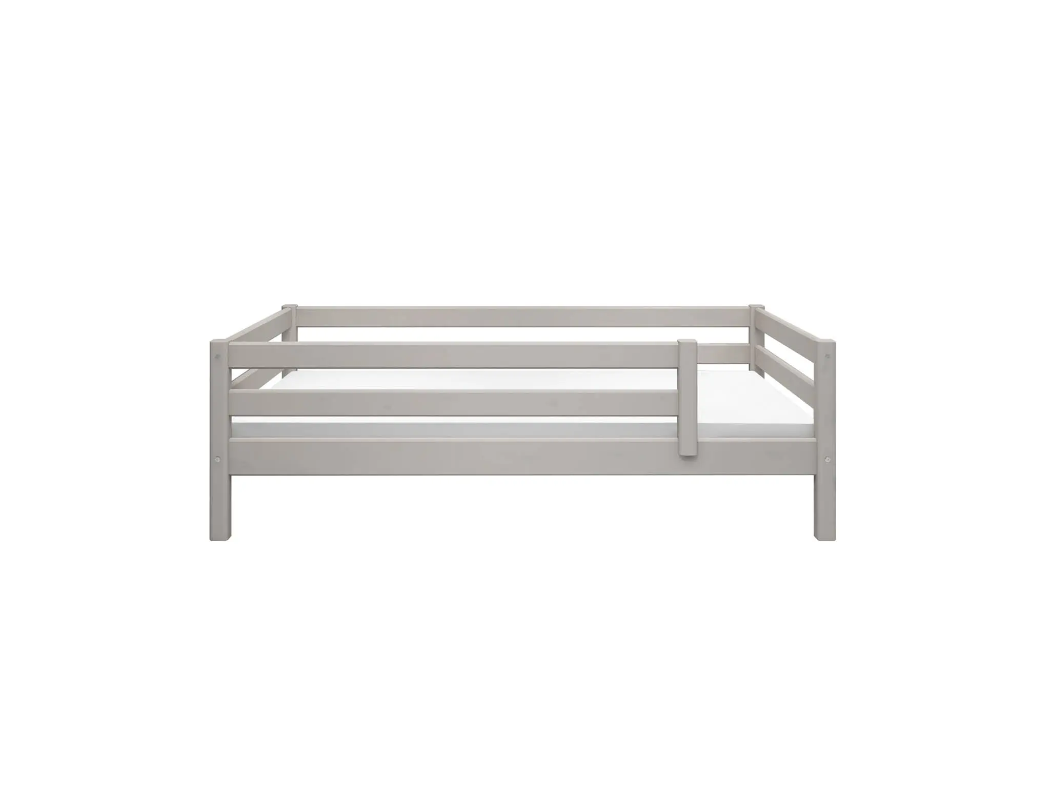 Single Bed with Safety Rail, 90x200 cm, Grey - Image 3