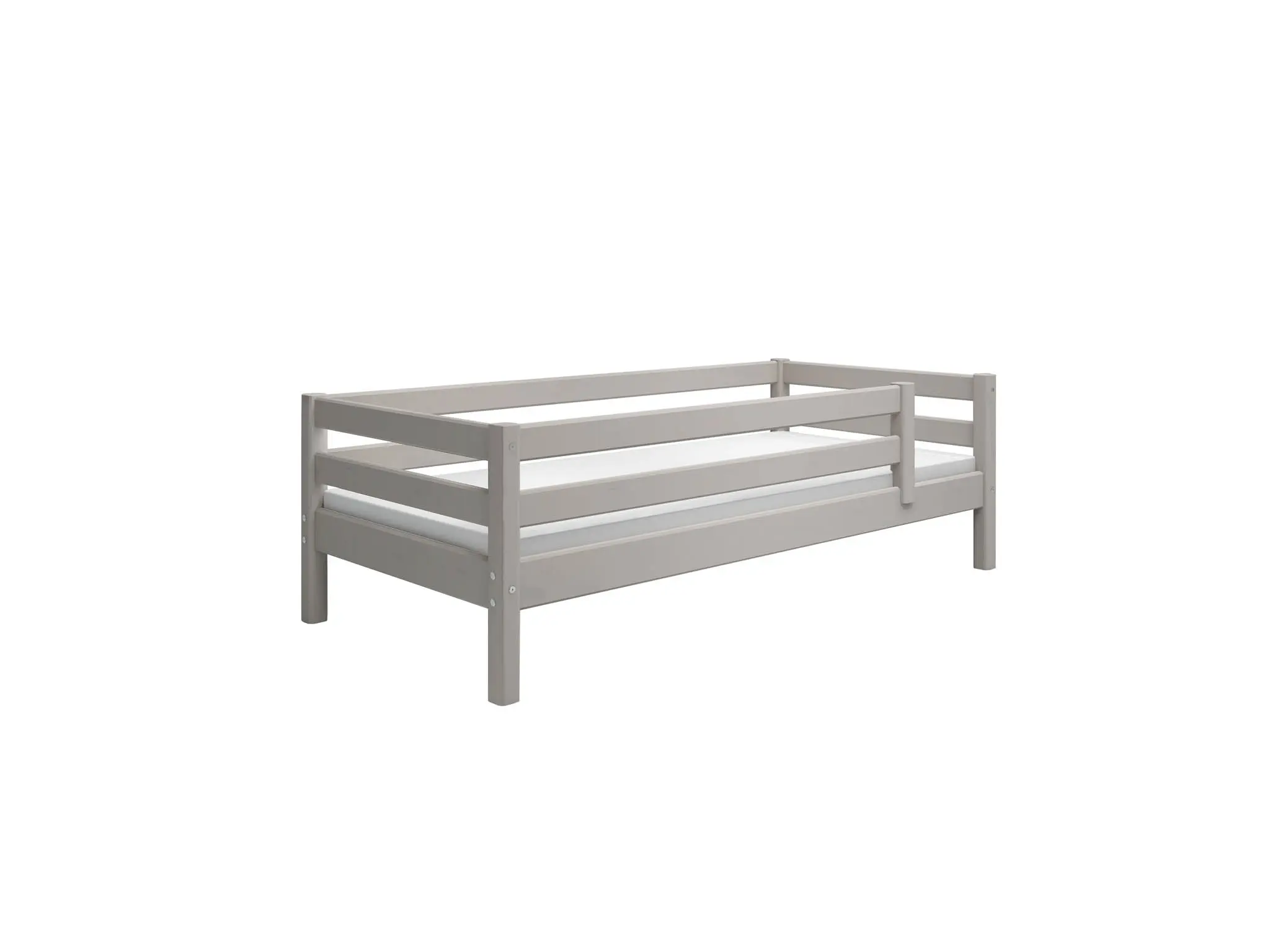 Single Bed with Safety Rail, 90x200 cm, Grey - Image 5