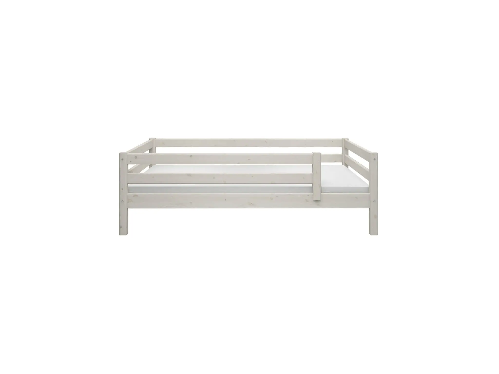 Single Bed with Safety Rail, 90x200 cm, White - Image 6