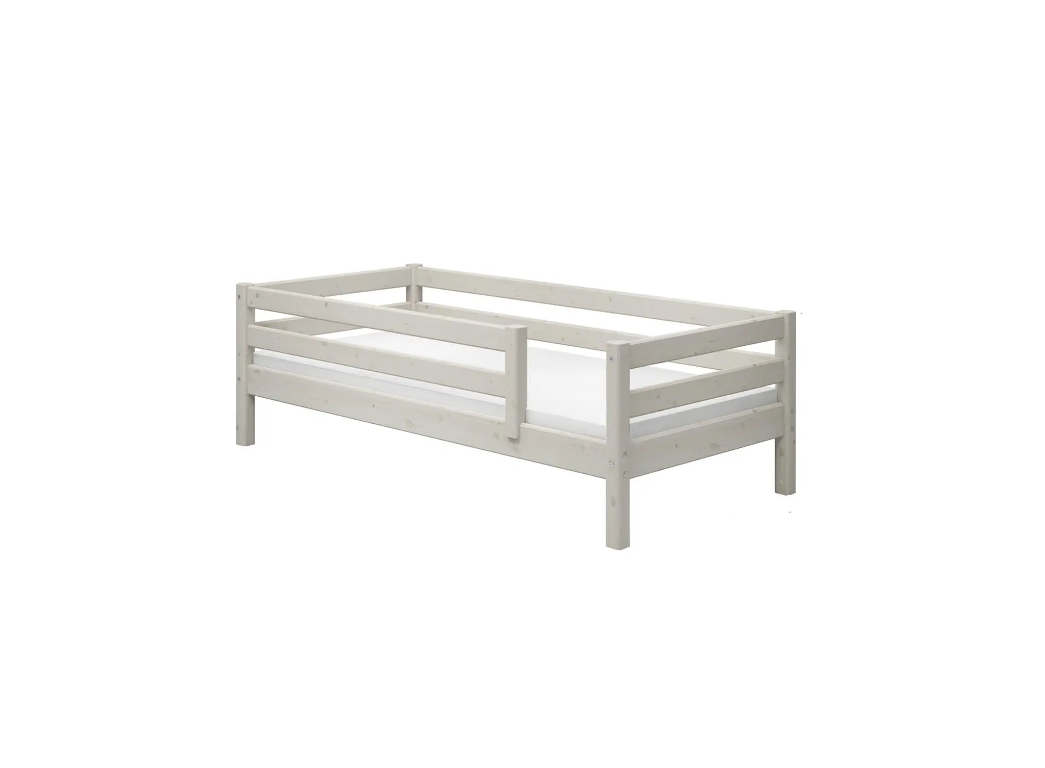 Single Bed with Safety Rail, 90x200 cm, White - Image 7