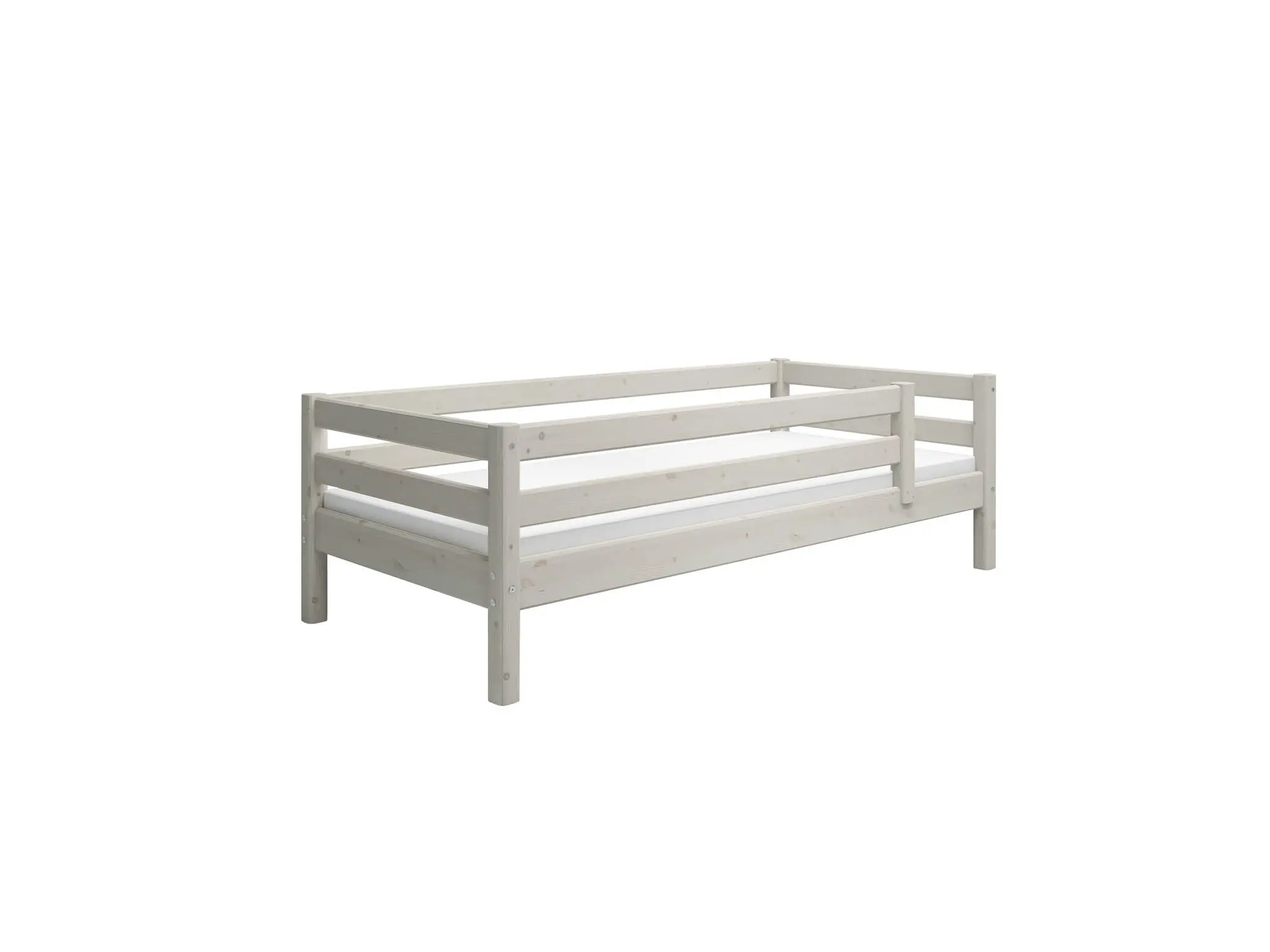 Single Bed with Safety Rail, 90x200 cm, White - Image 8