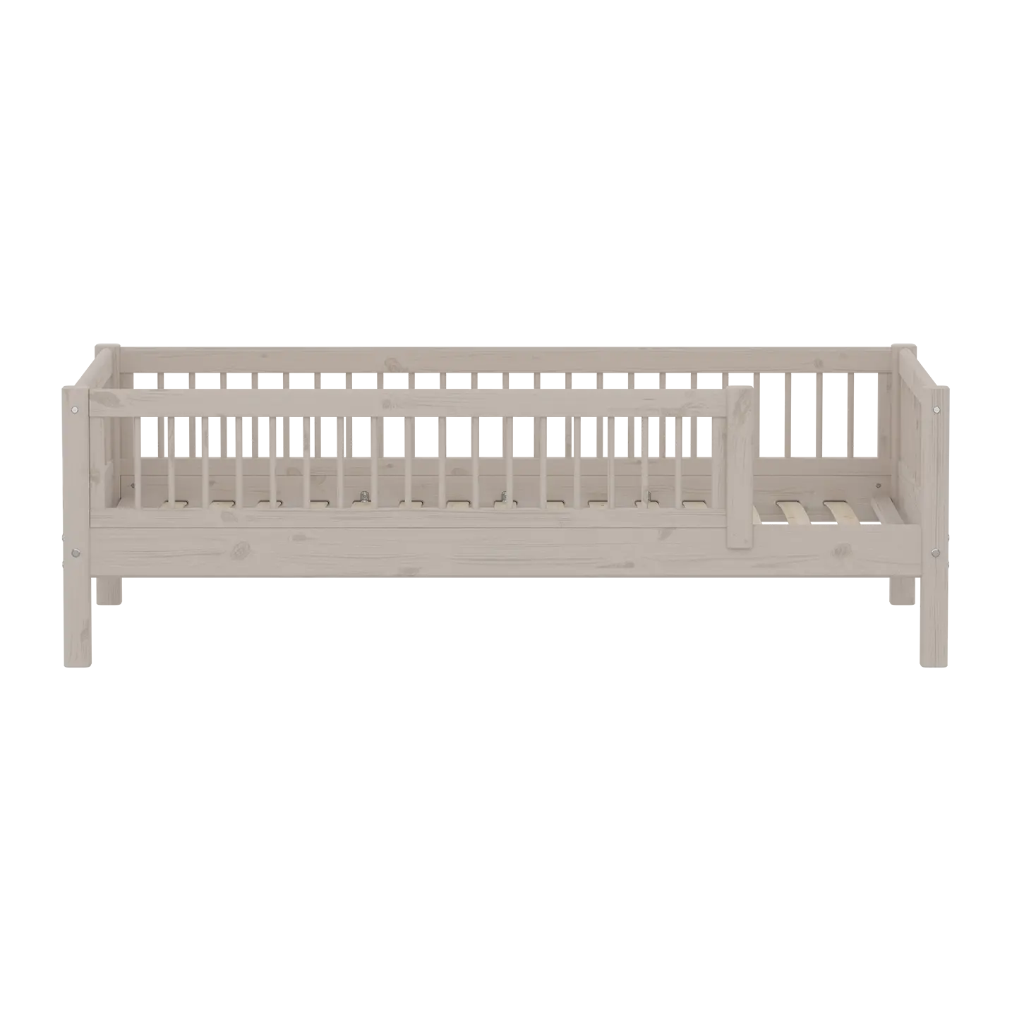 Single Bed with Safety Rail, 90x200 cm, Grey - Image 2