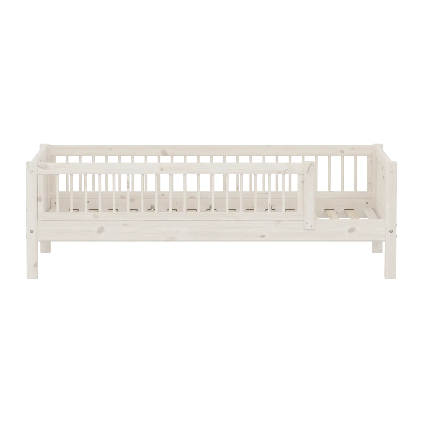 Single Bed with Safety Rail, 90x200 cm, White - Image 5